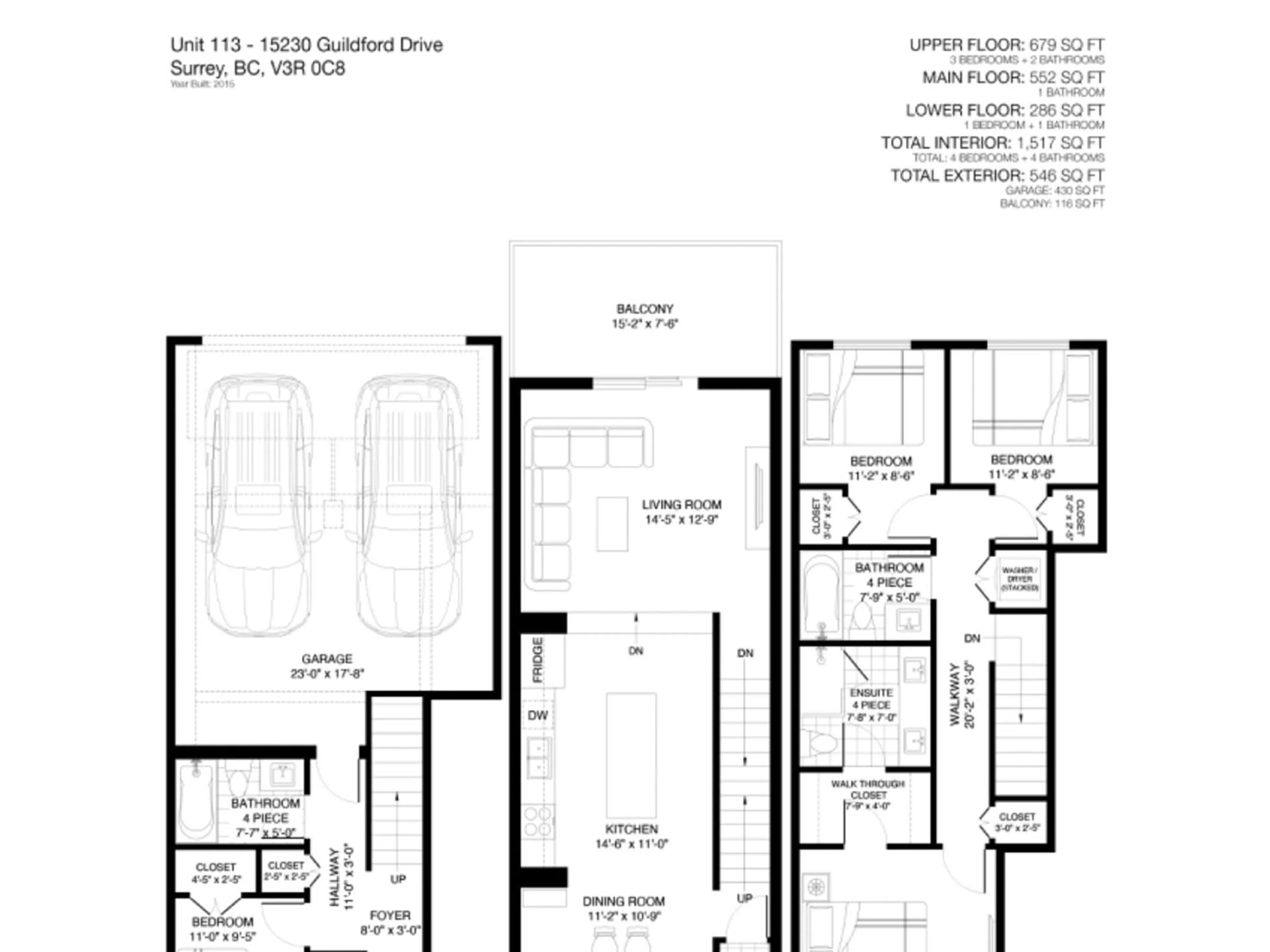 Floor plan for 113 15230 GUILDFORD DRIVE, Surrey British Columbia V3R0C8