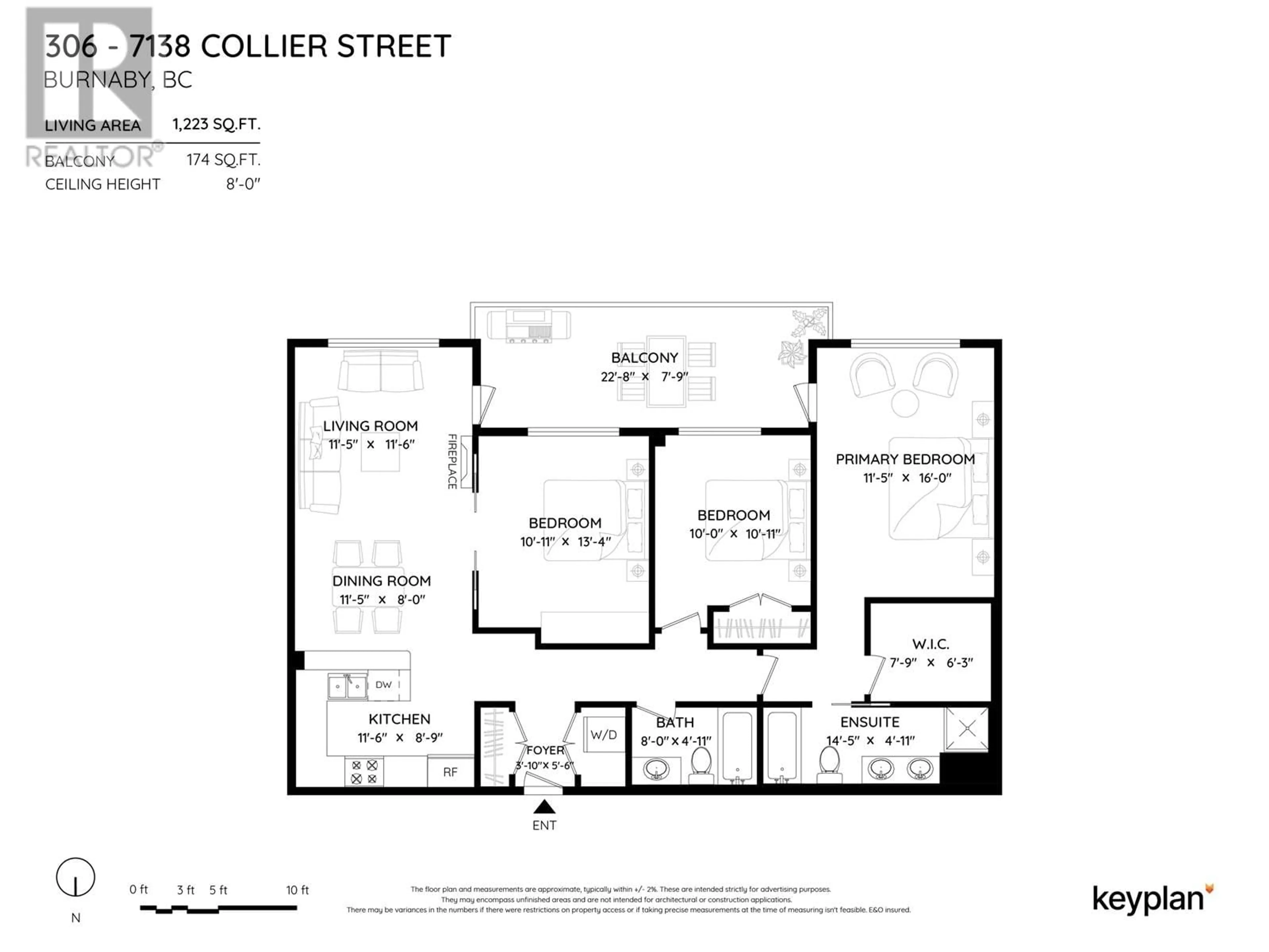 Floor plan for 306 7138 COLLIER STREET, Burnaby British Columbia V5E0A2