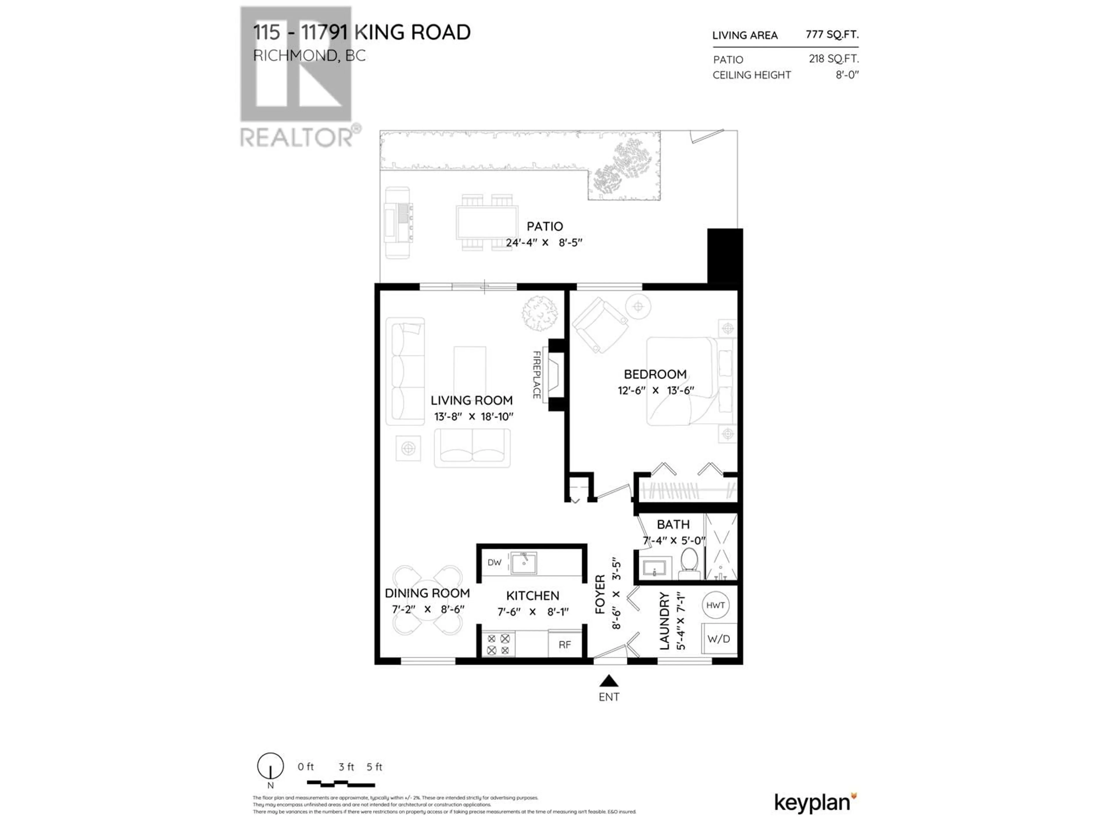 Floor plan for 115 11791 KING ROAD, Richmond British Columbia V7A3B5