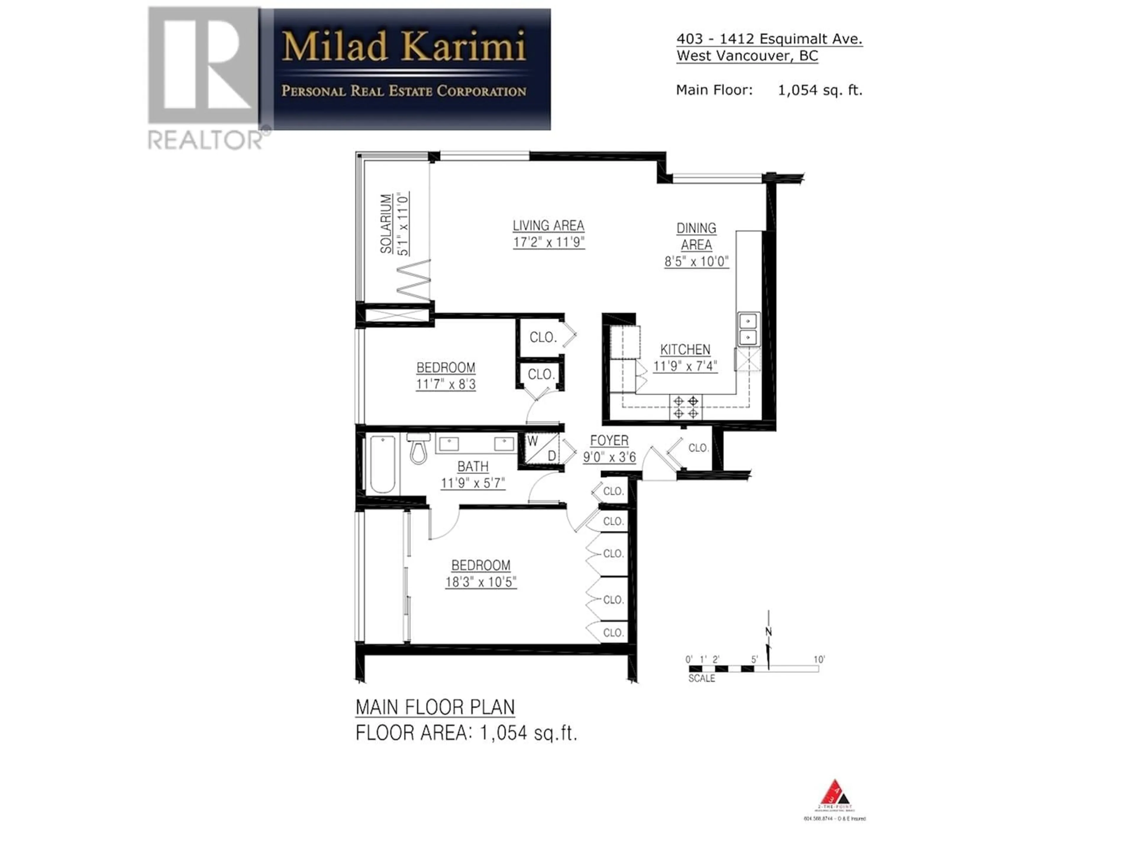 Floor plan for 403 1412 ESQUIMALT AVENUE, West Vancouver British Columbia V7T1K7