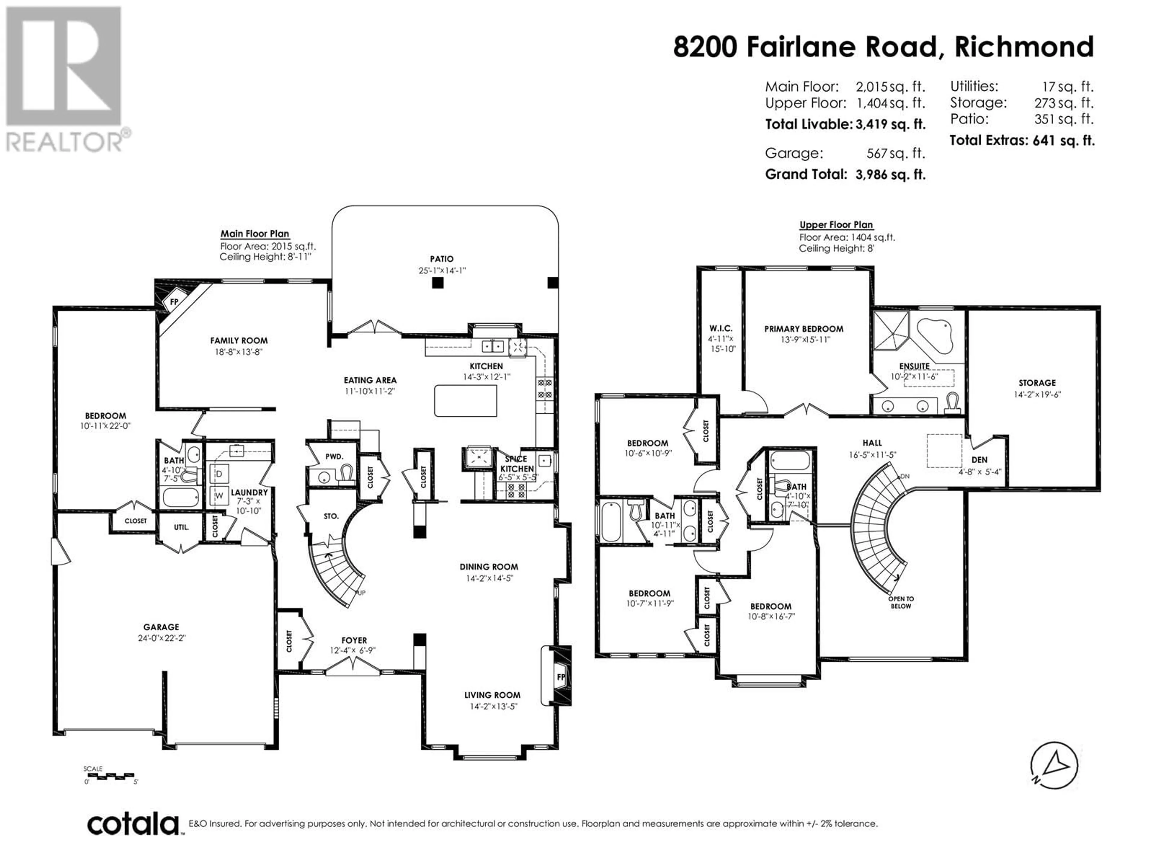 Floor plan for 8200 FAIRLANE ROAD, Richmond British Columbia V7C1Y4