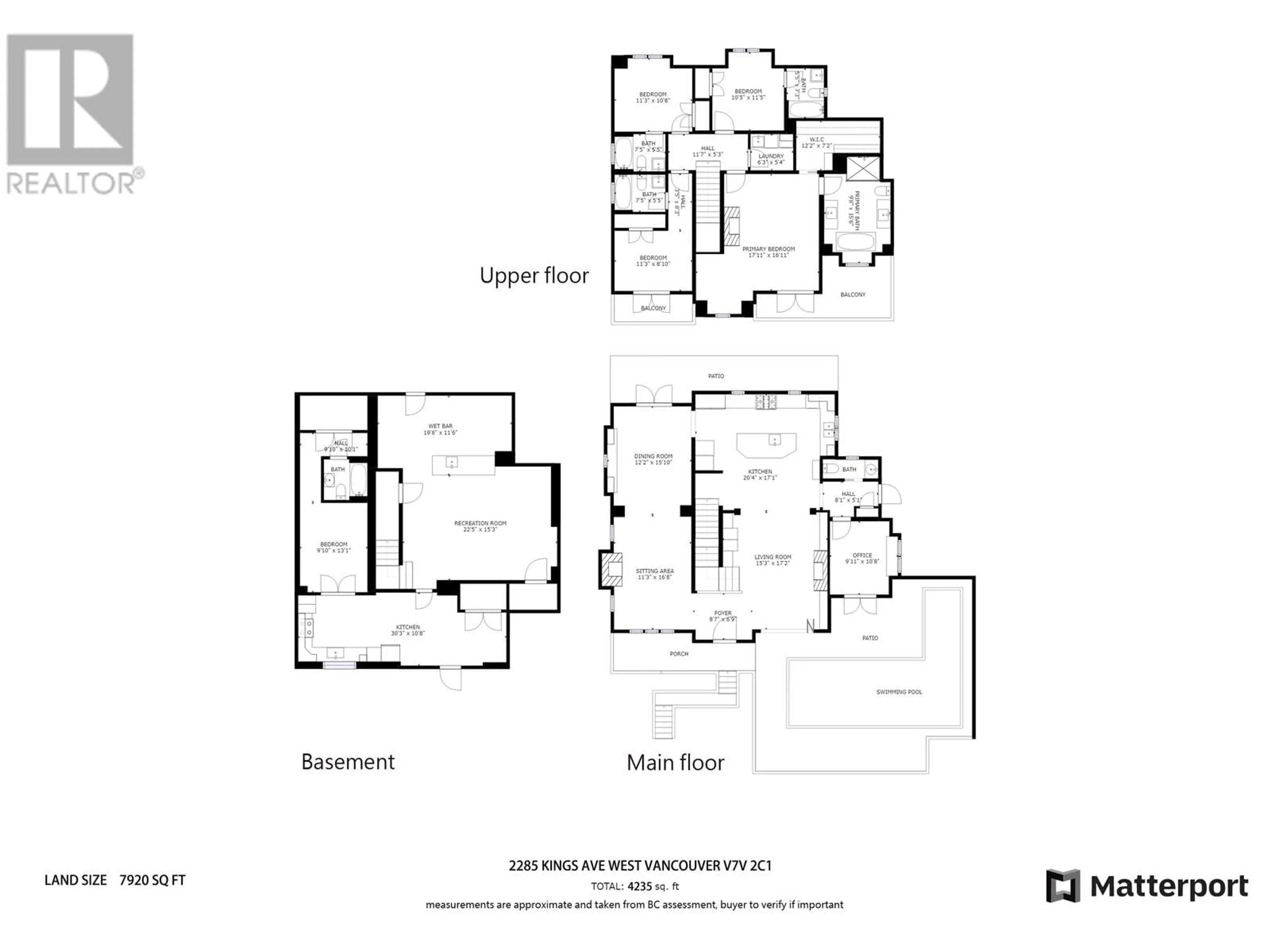 Floor plan for 2285 KINGS AVENUE, West Vancouver British Columbia V7V2C1