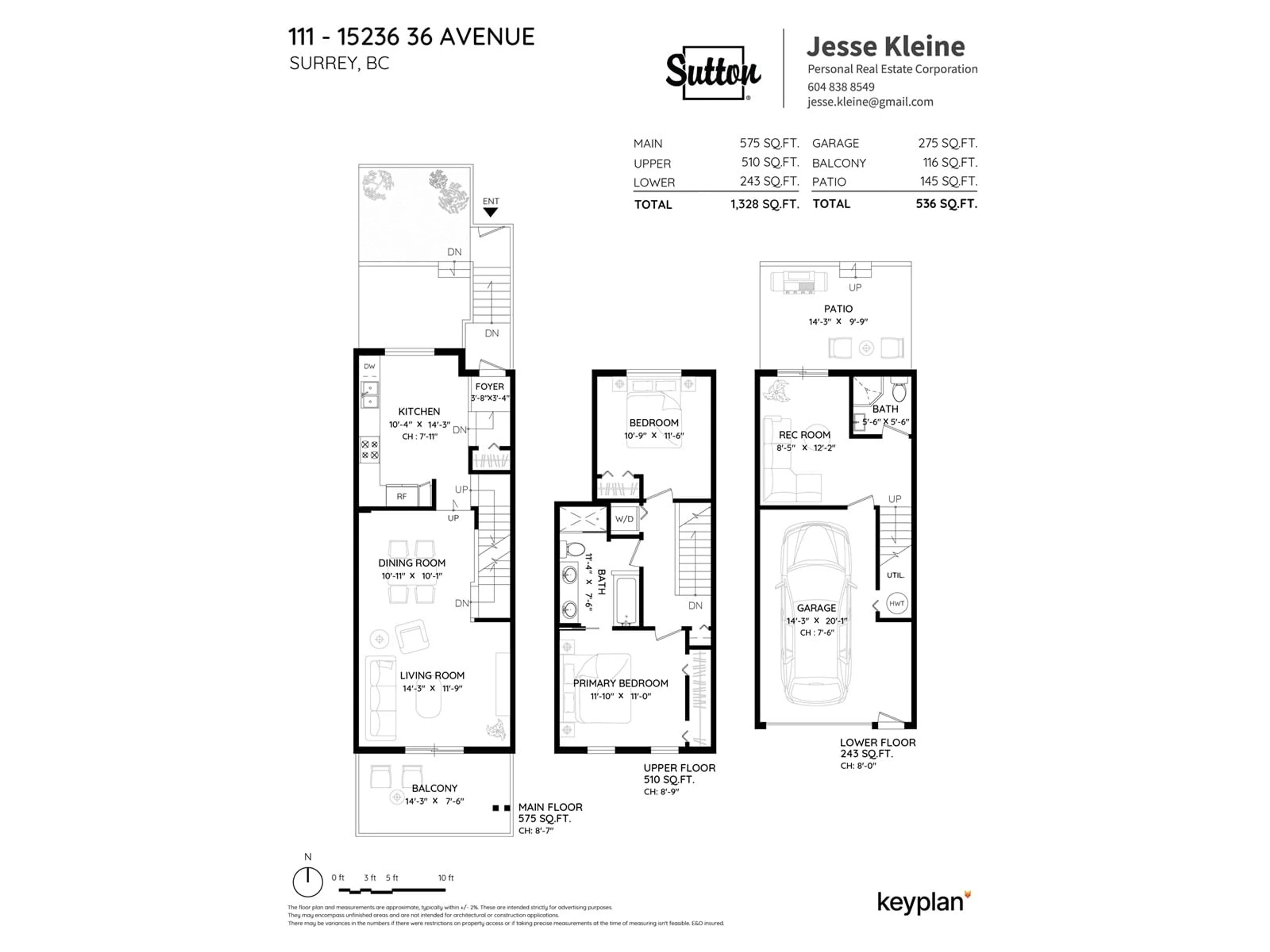 Floor plan for 111 15236 36 AVENUE, Surrey British Columbia V3Z2B3