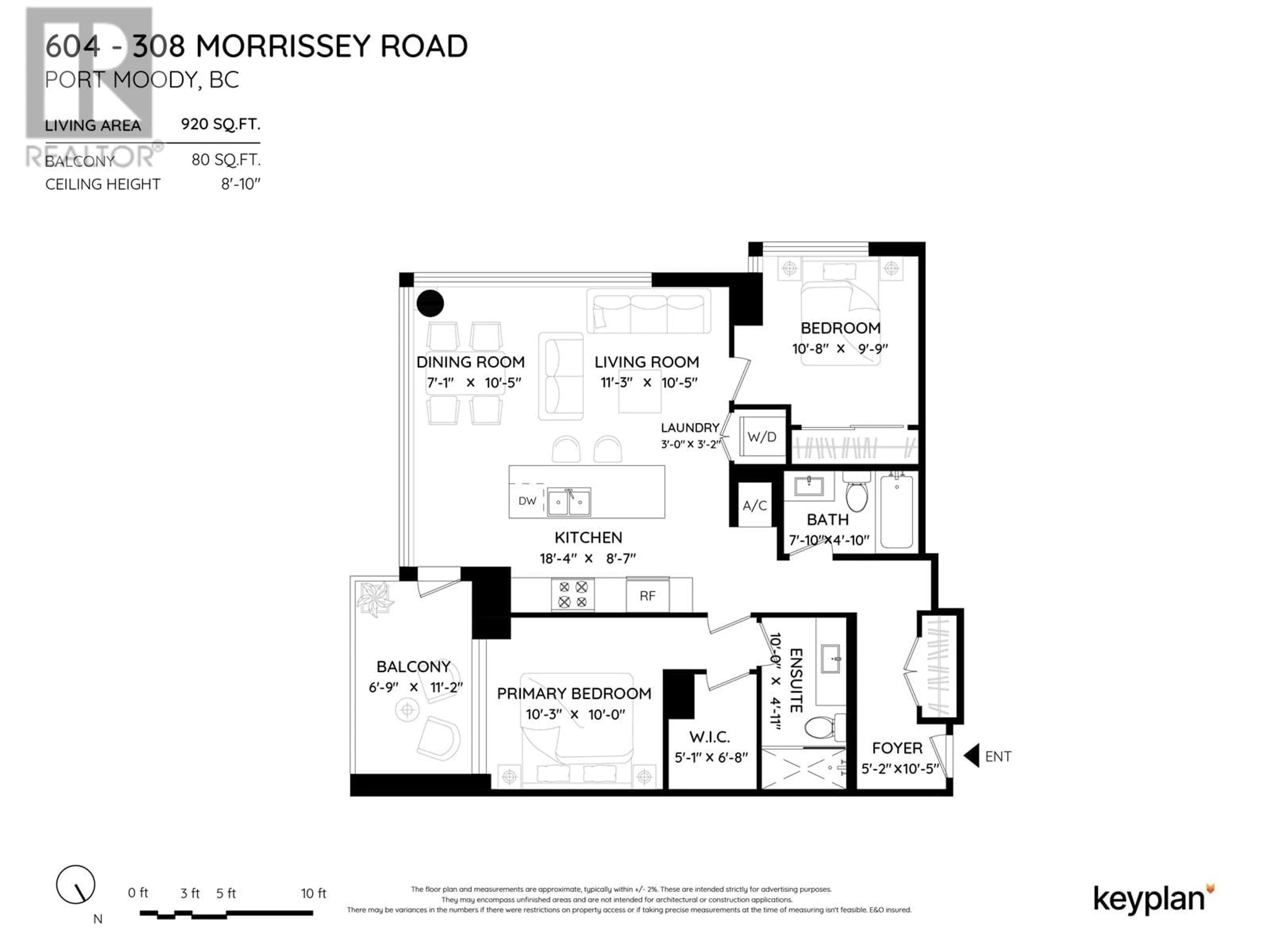 Floor plan for 604 308 MORRISSEY ROAD, Port Moody British Columbia V3H0M2