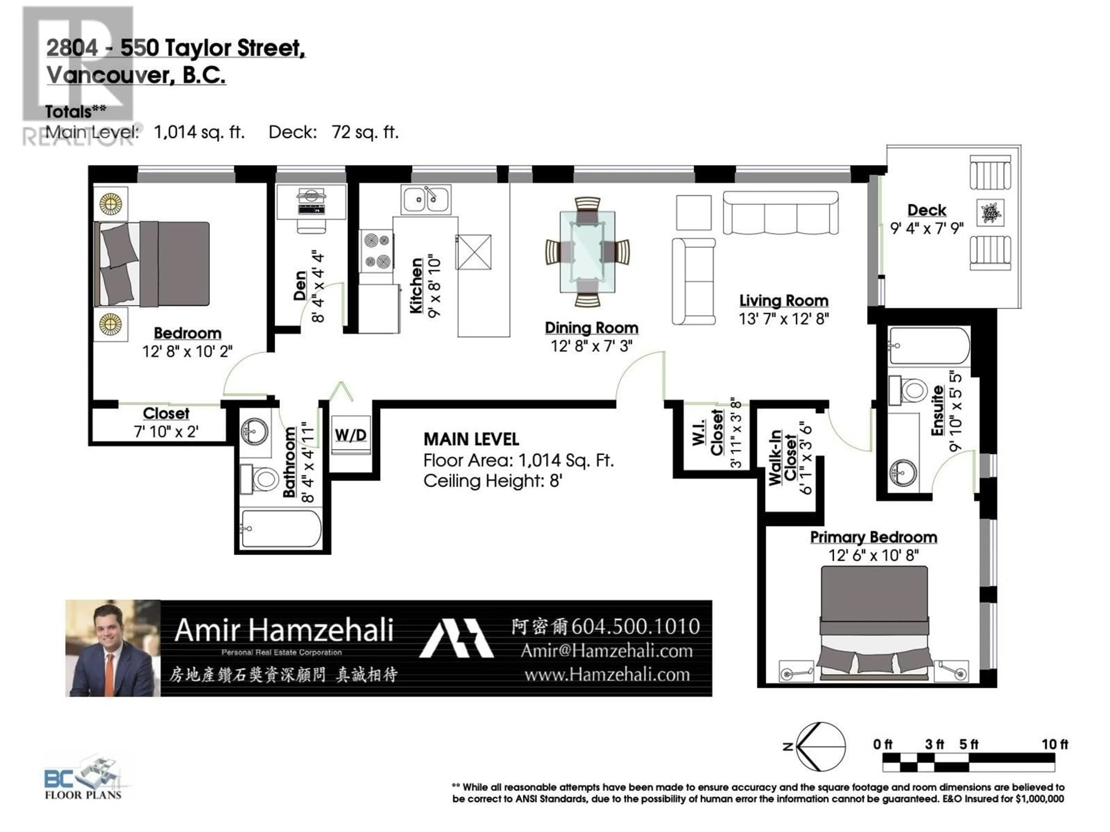 Floor plan for 2804 550 TAYLOR STREET, Vancouver British Columbia V6B1R1