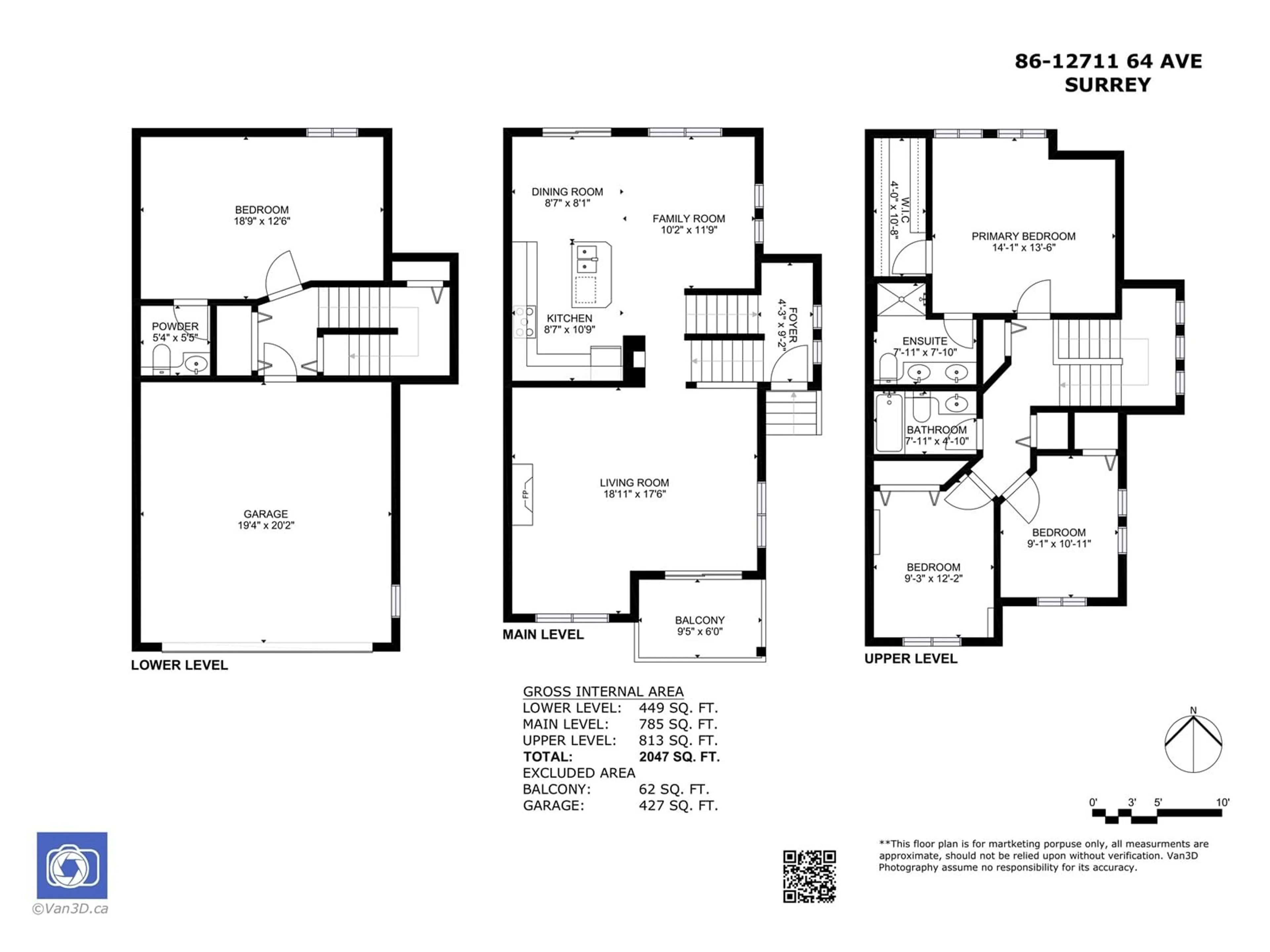 Floor plan for 86 12711 64 AVENUE, Surrey British Columbia V3W1X1