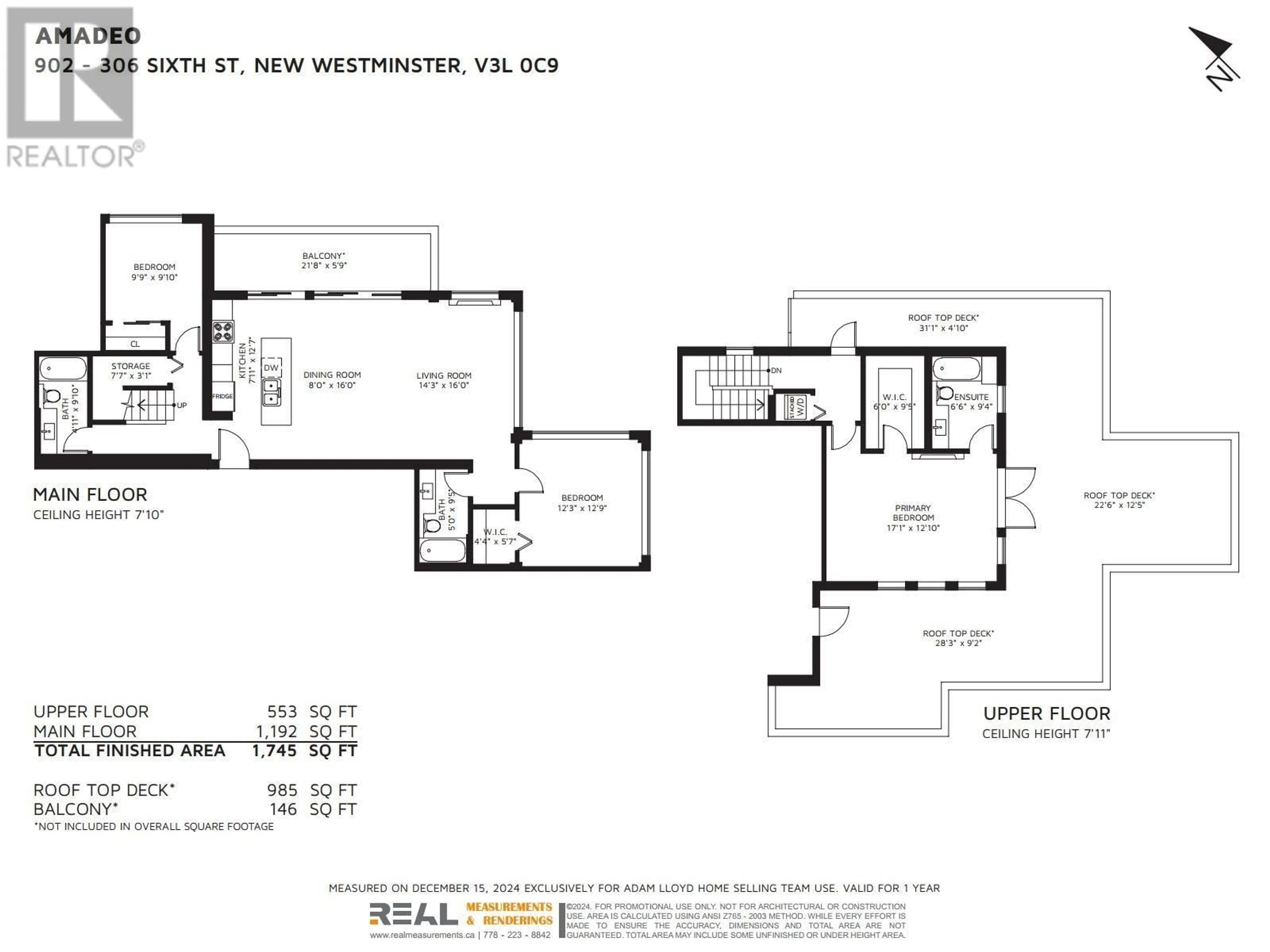 Floor plan for 902 306 SIXTH STREET, New Westminster British Columbia V3L0C9