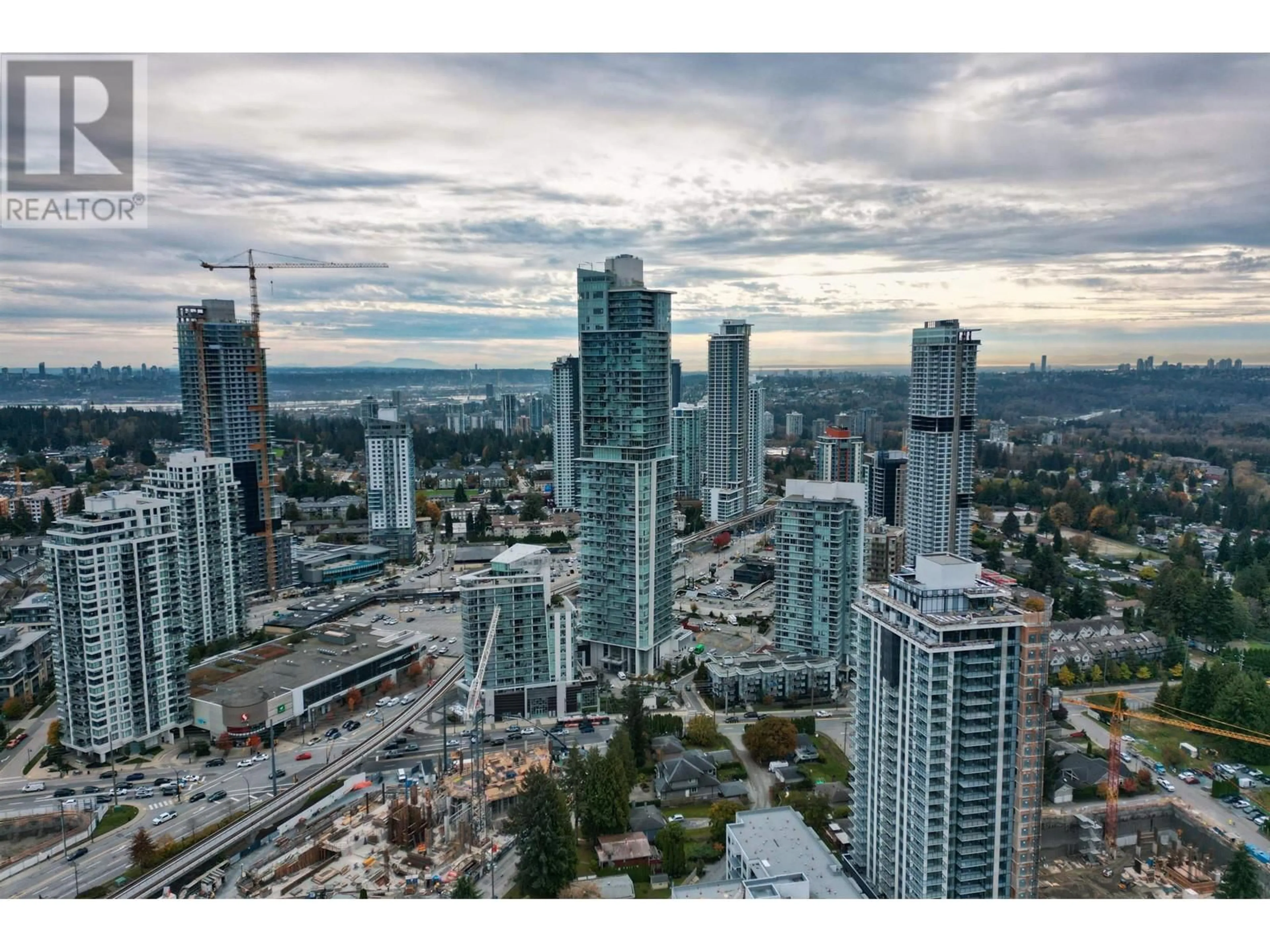 A pic from outside/outdoor area/front of a property/back of a property/a pic from drone, city buildings view from balcony for 1604 567 CLARKE ROAD, Coquitlam British Columbia V3J0K7