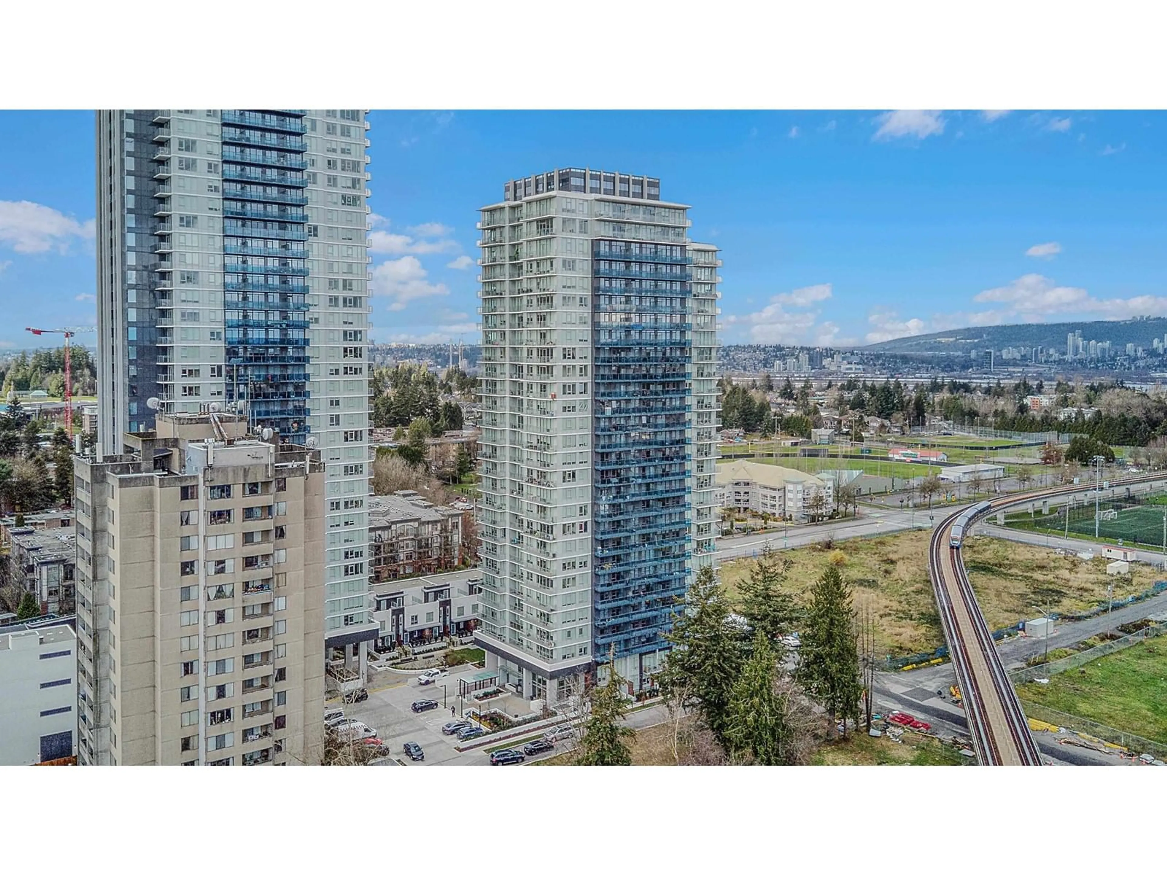 A pic from outside/outdoor area/front of a property/back of a property/a pic from drone, city buildings view from balcony for 2803 13428 105 AVENUE, Surrey British Columbia V3T0S6