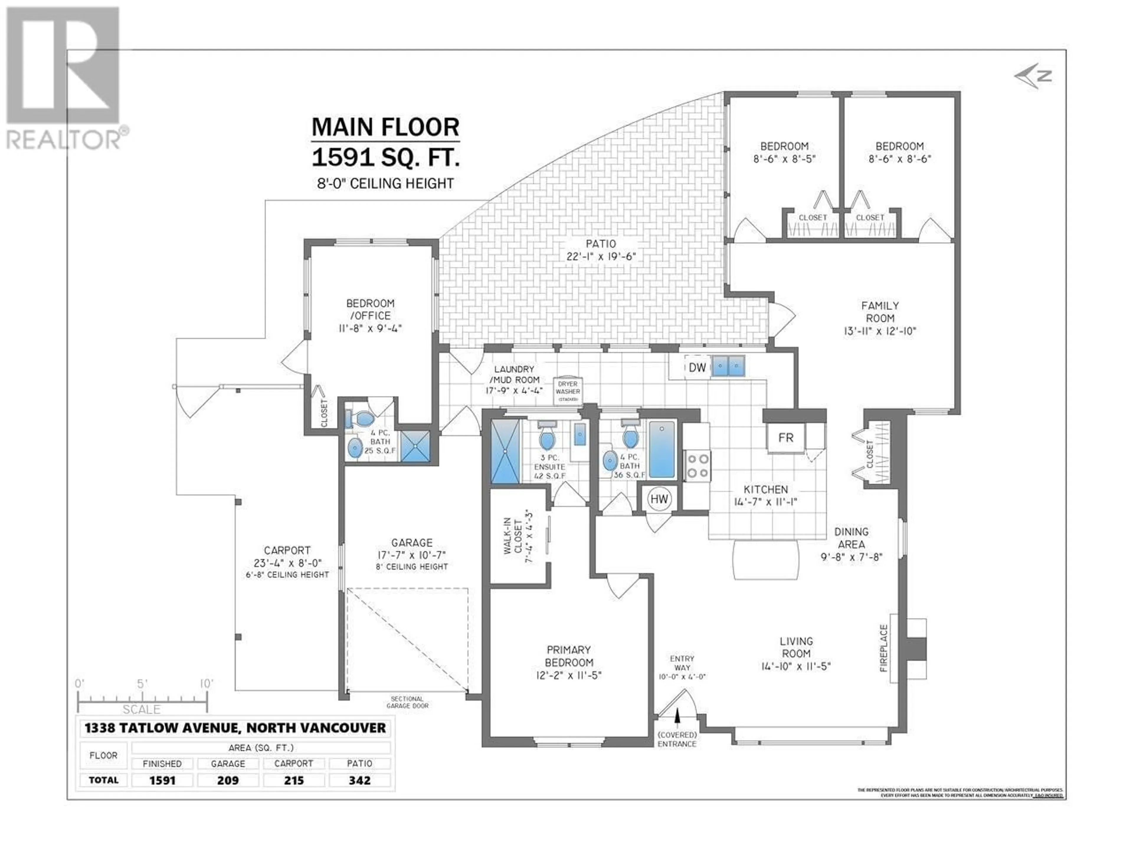 Floor plan for 1338 TATLOW AVENUE, North Vancouver British Columbia V7P2Z6