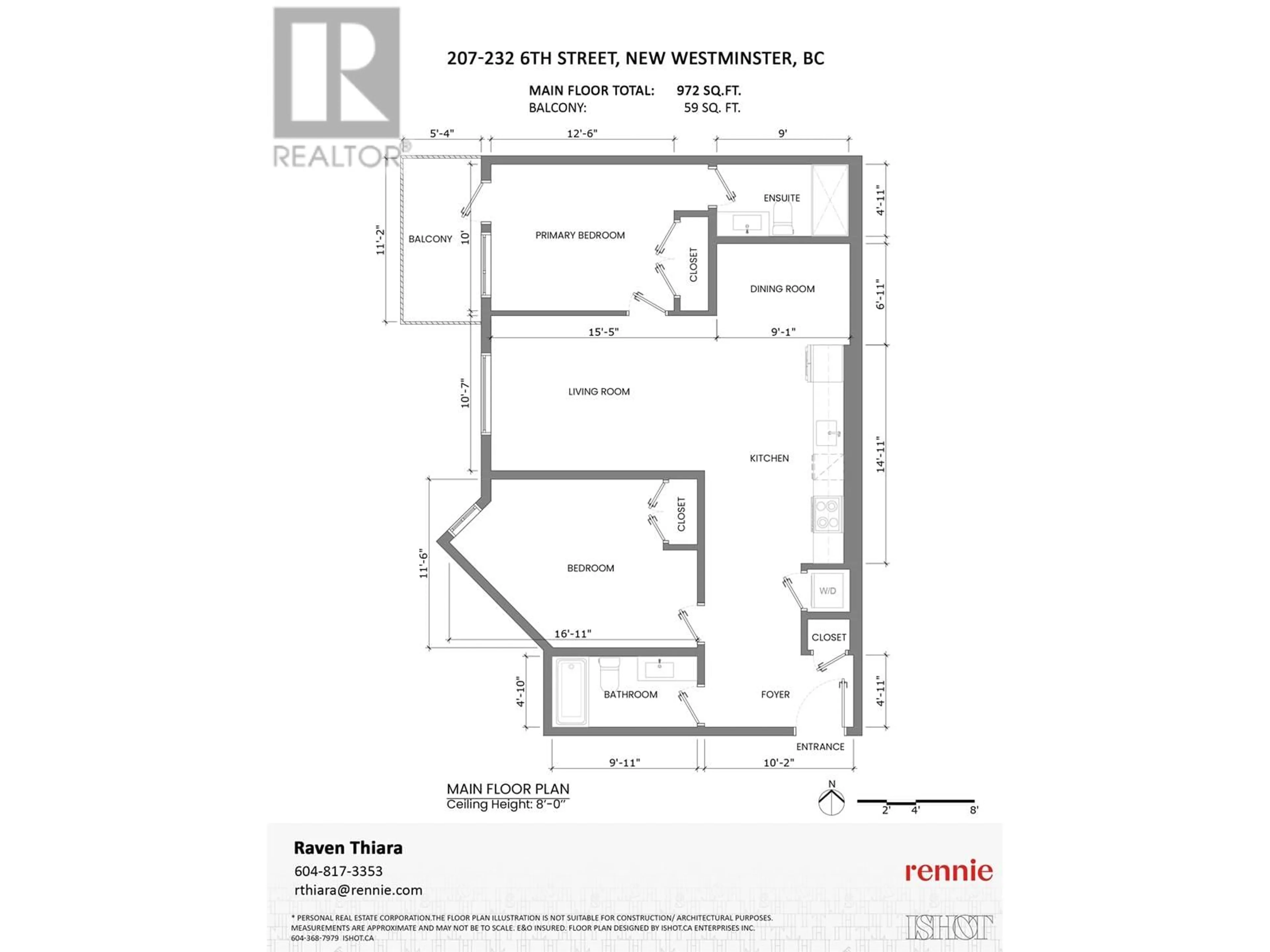 Floor plan for 207 232 SIXTH STREET, New Westminster British Columbia V3L3A4