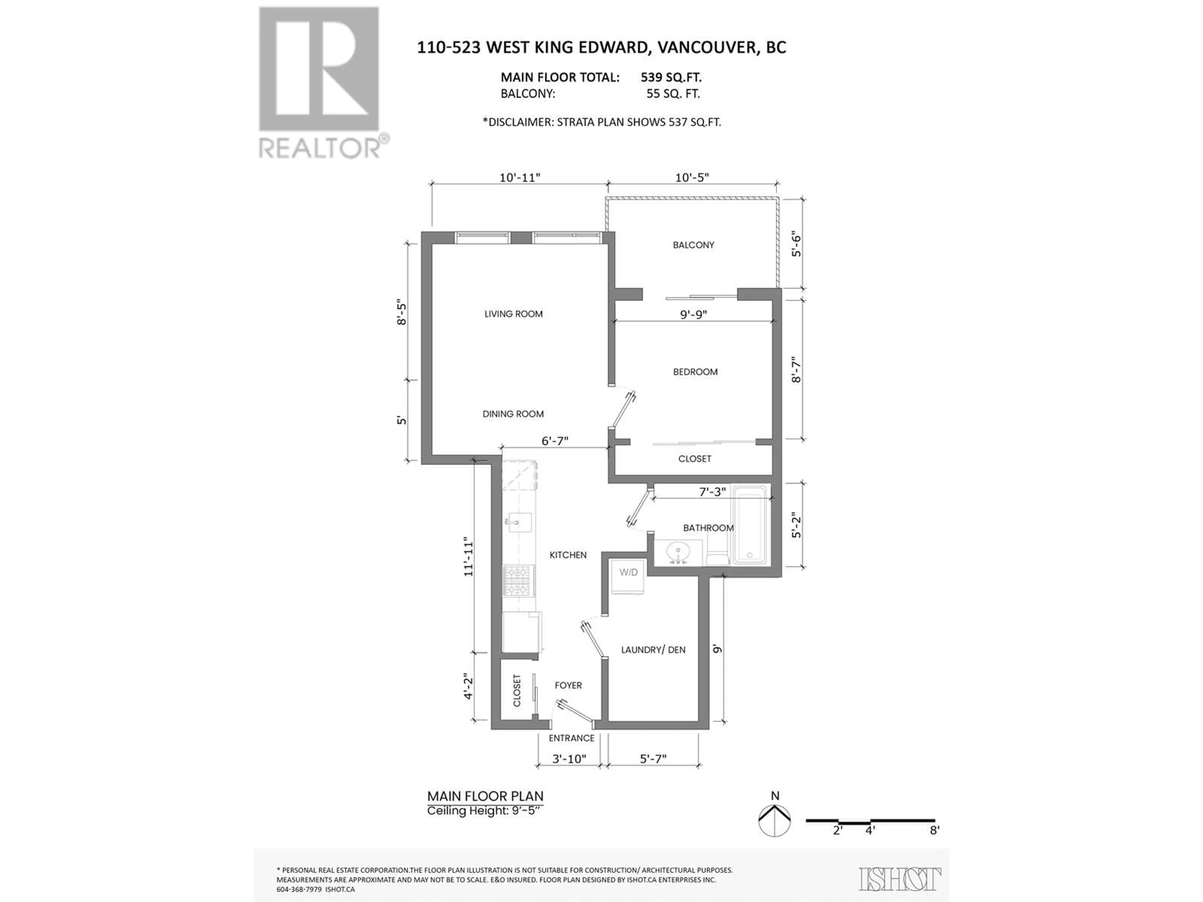 Floor plan for 110 523 W KING EDWARD AVENUE, Vancouver British Columbia V5Z0J3