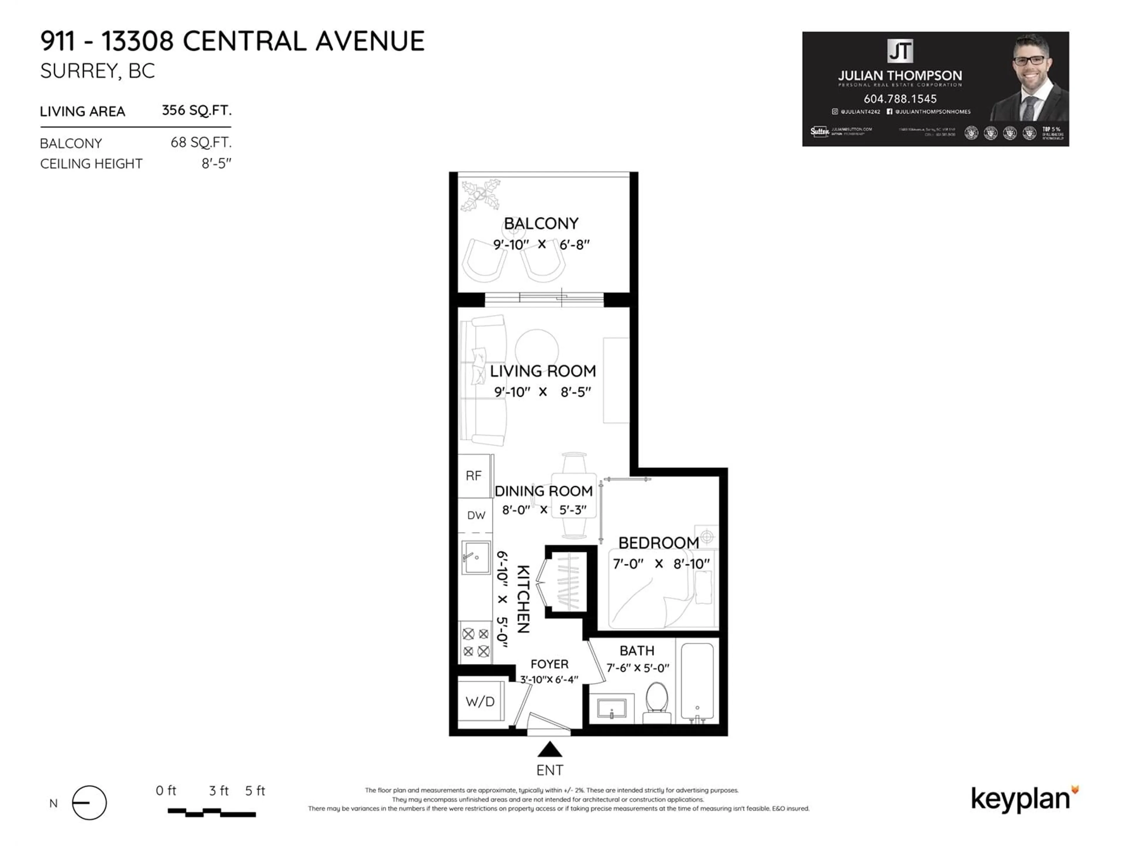 Floor plan for 911 13308 CENTRAL AVENUE, Surrey British Columbia V3T0M4