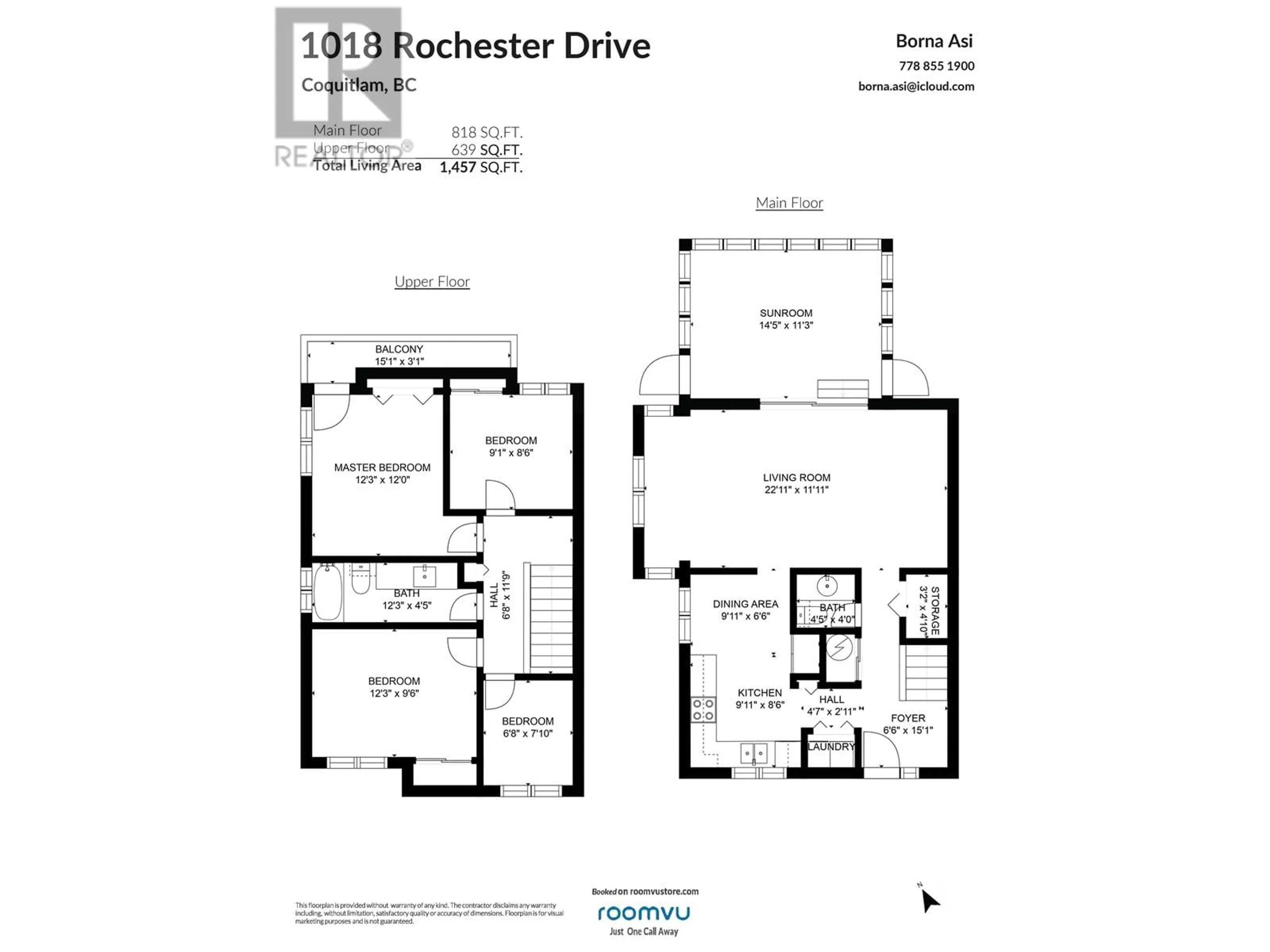 Floor plan for 1018 ROCHESTER AVENUE, Coquitlam British Columbia V3K2W7