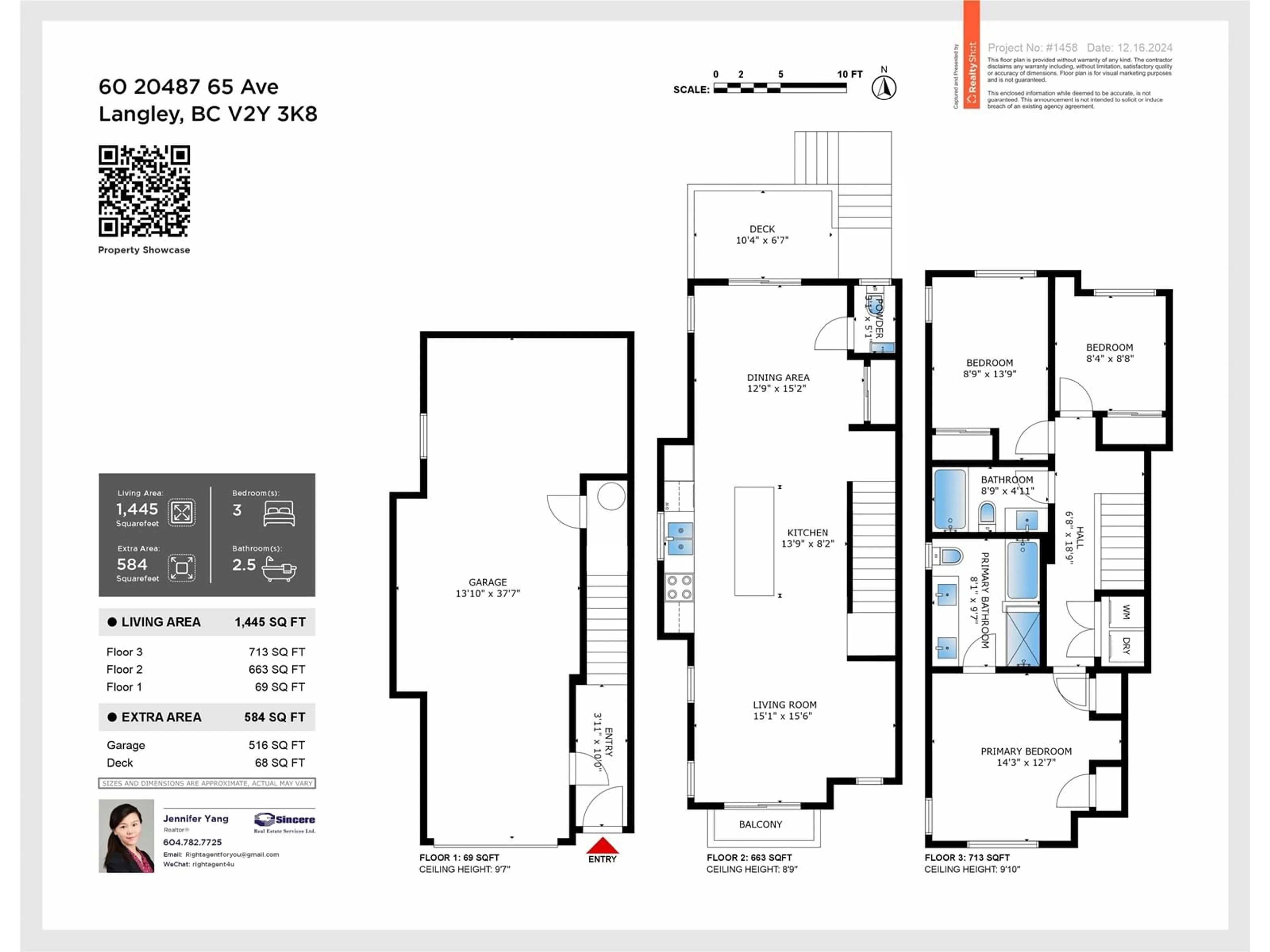 Floor plan for 60 - 20487 65, Langley British Columbia V2Y3K8