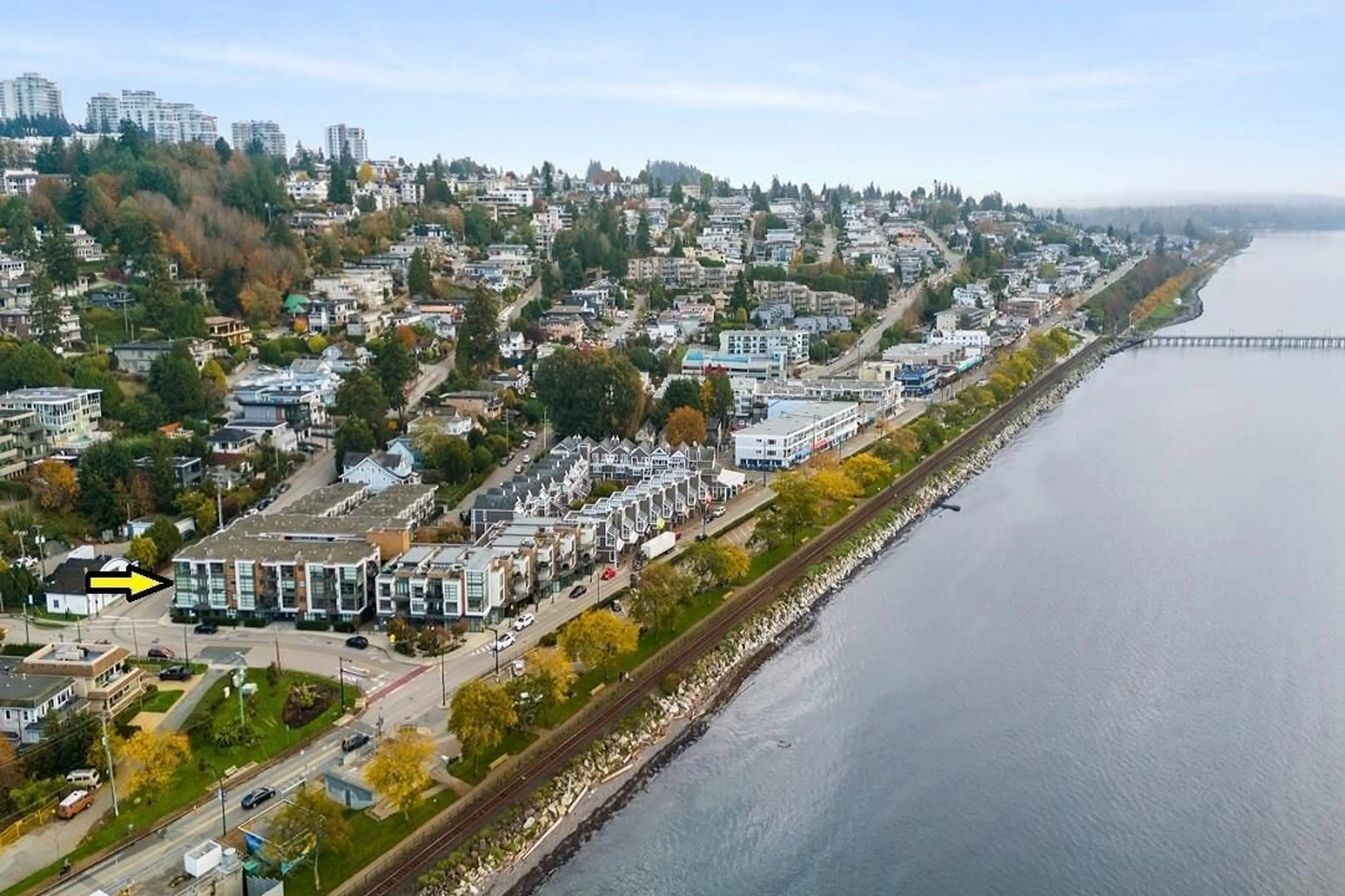 A pic from outside/outdoor area/front of a property/back of a property/a pic from drone, water/lake/river/ocean view for 303 1160 OXFORD STREET, White Rock British Columbia V4B0B3