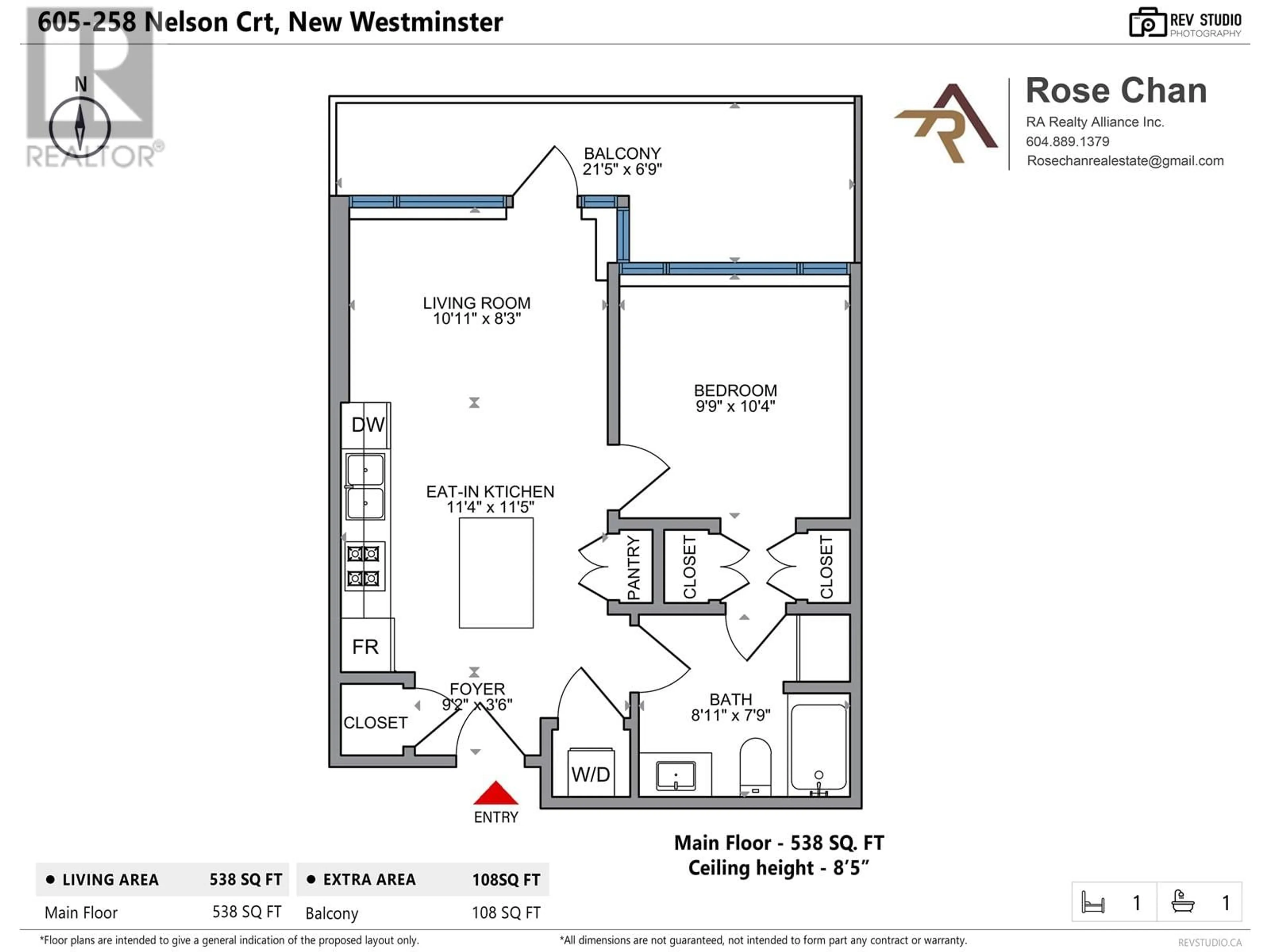 Floor plan for 605 258 NELSON'S COURT, New Westminster British Columbia V3L0J9