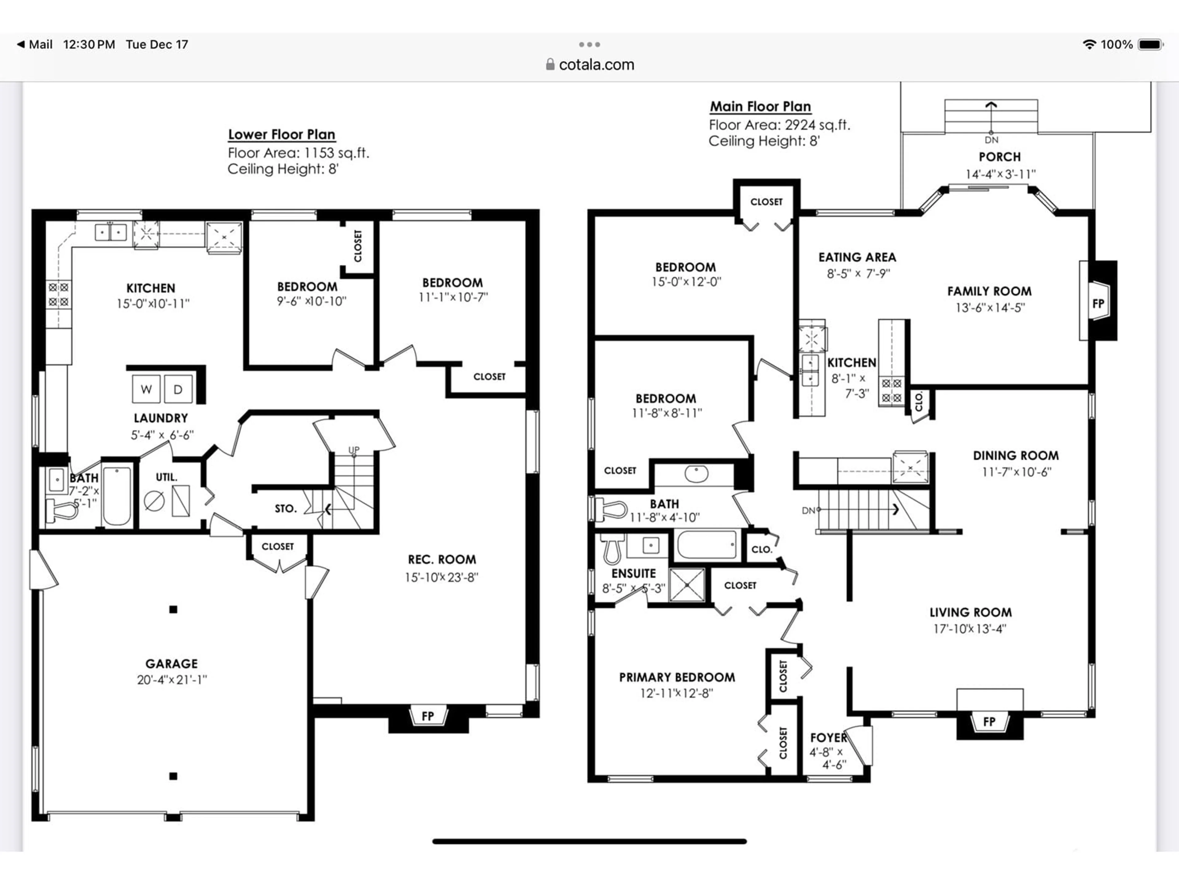 Floor plan for 14695 89 AVENUE, Surrey British Columbia V3R8A9