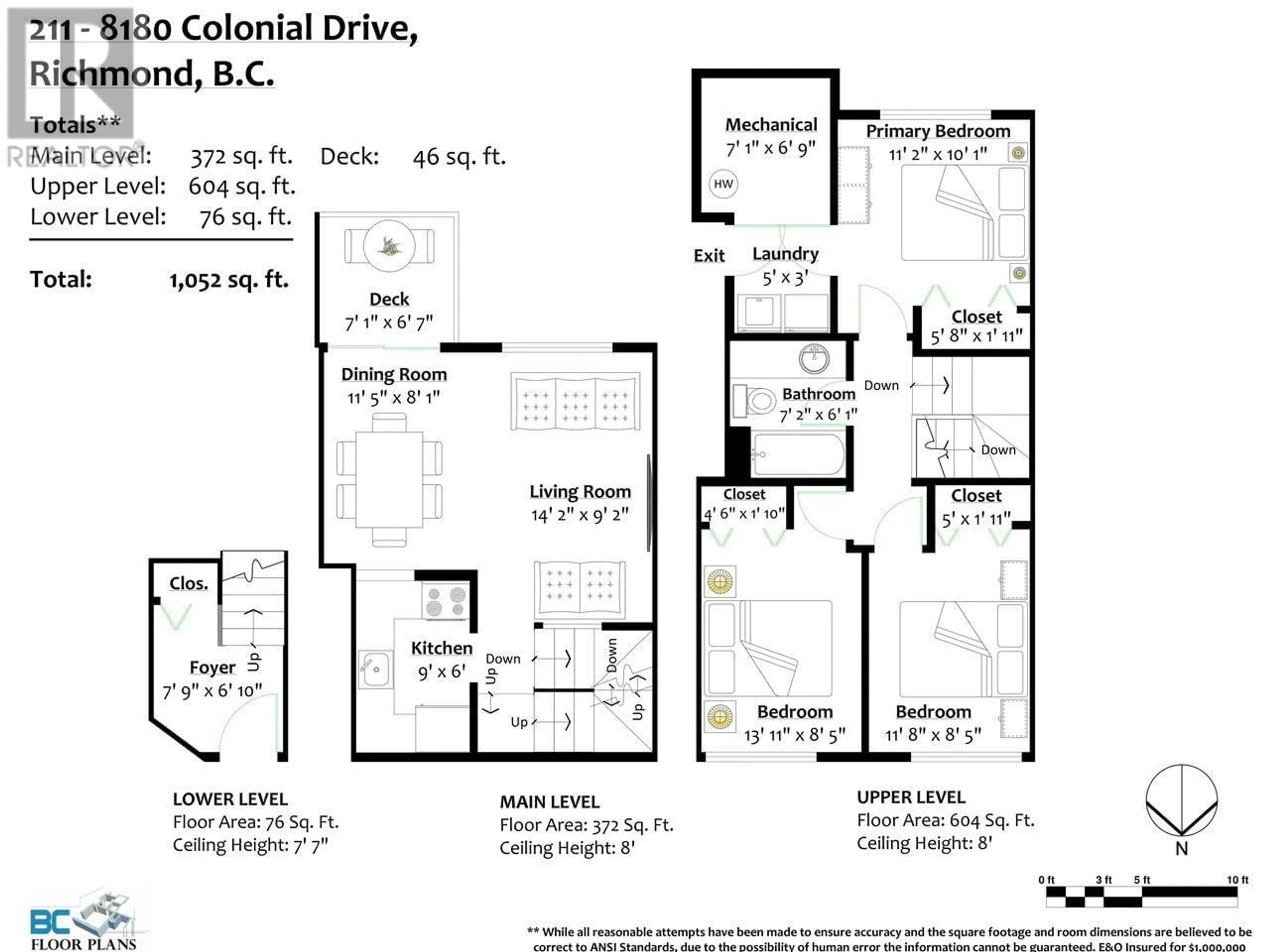 Floor plan for 211 8180 COLONIAL DRIVE, Richmond British Columbia V7C4T7