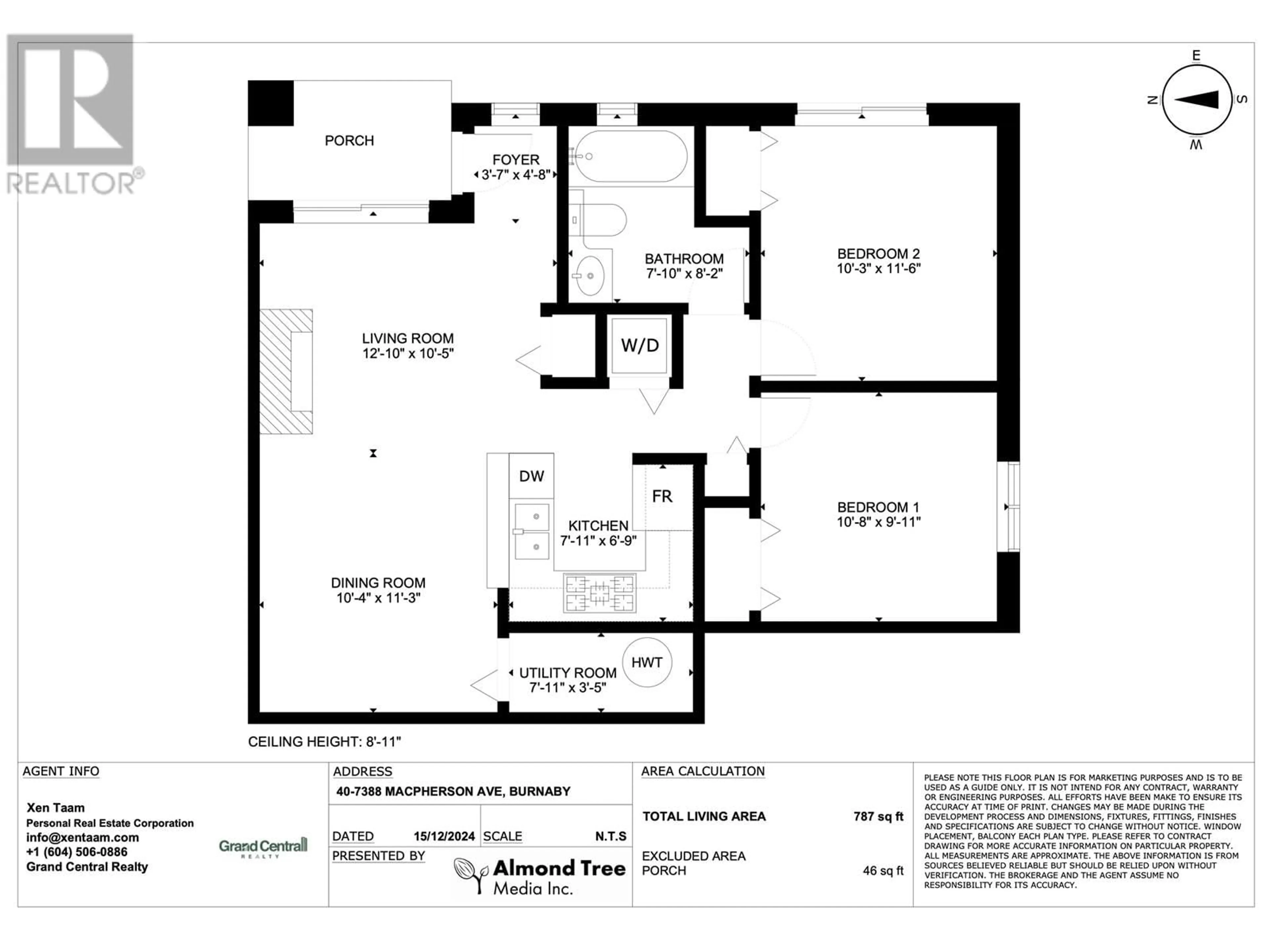 Floor plan for 40 7388 MACPHERSON AVENUE, Burnaby British Columbia V5J0A1