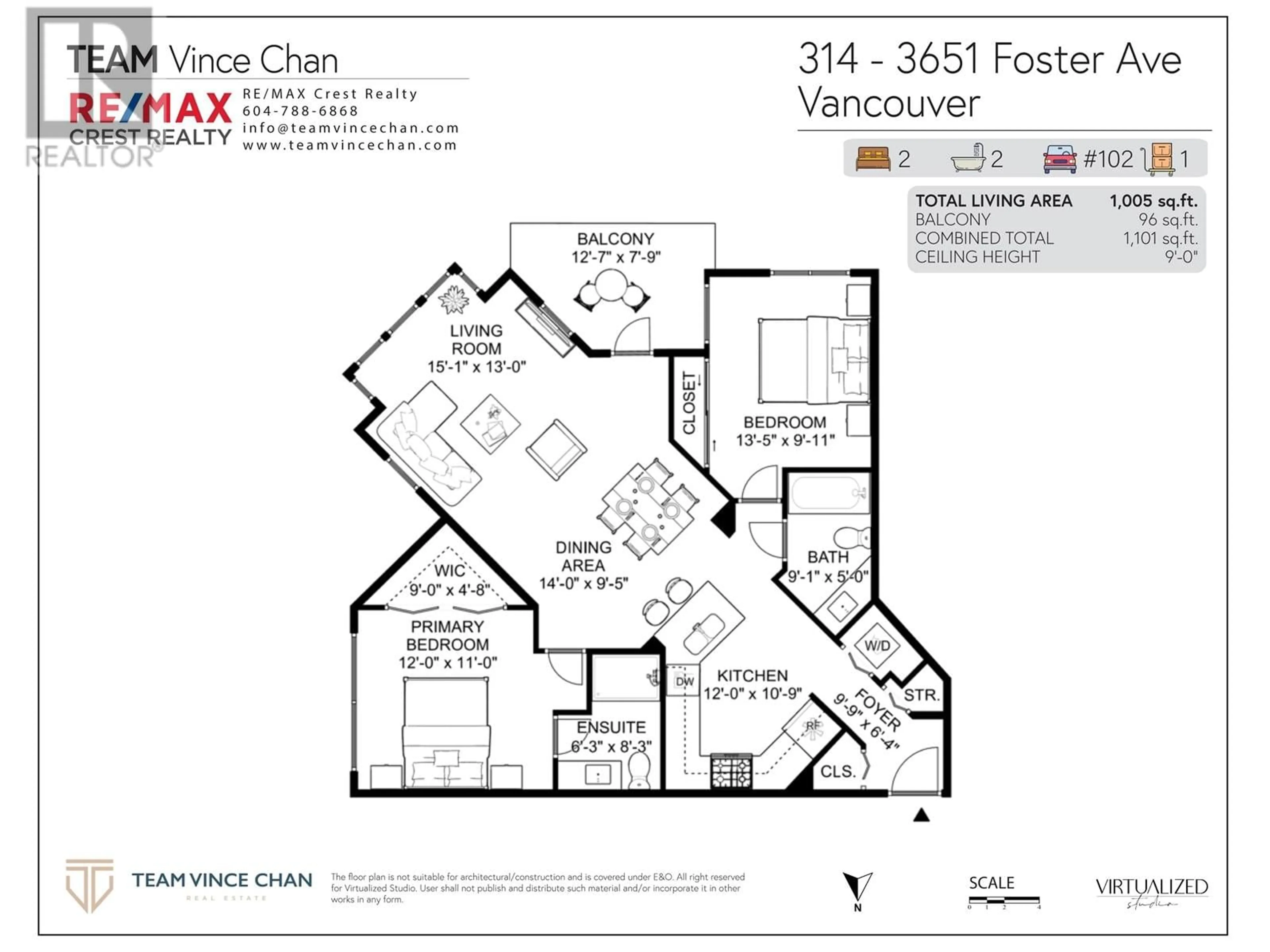 Floor plan for 314 3651 FOSTER AVENUE, Vancouver British Columbia V5R0A2