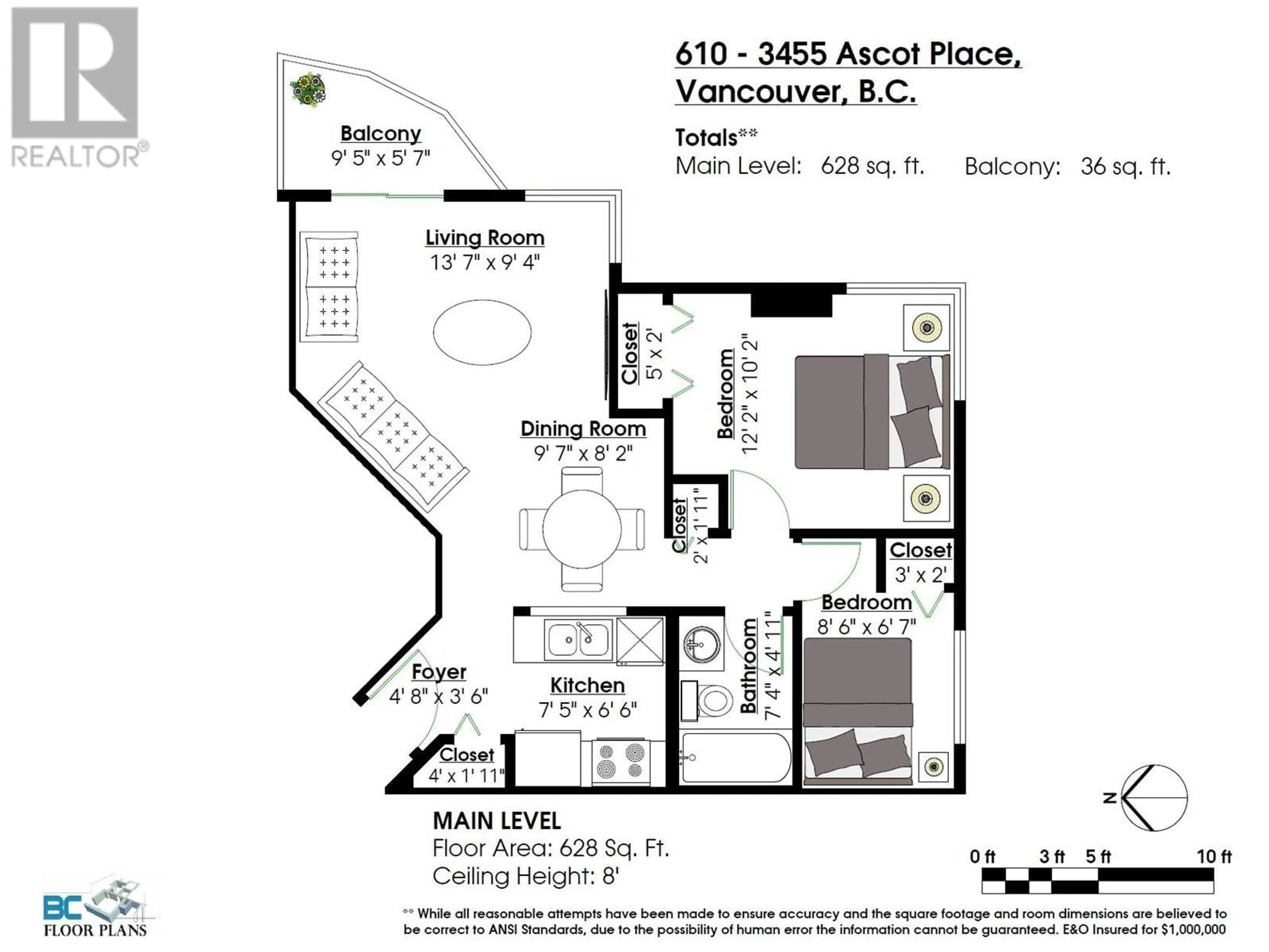 Floor plan for 610 3455 ASCOT PLACE, Vancouver British Columbia V5R6B7