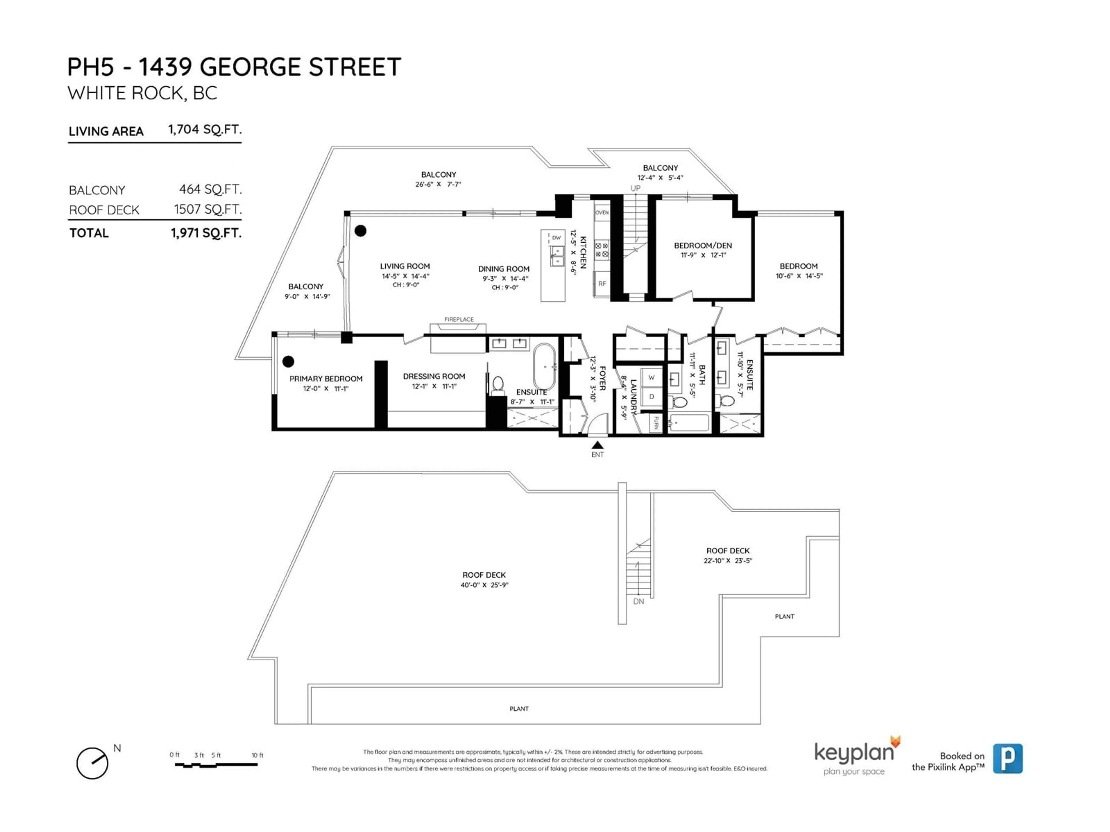 Floor plan for PH5 1439 GEORGE STREET, White Rock British Columbia V4B0B9