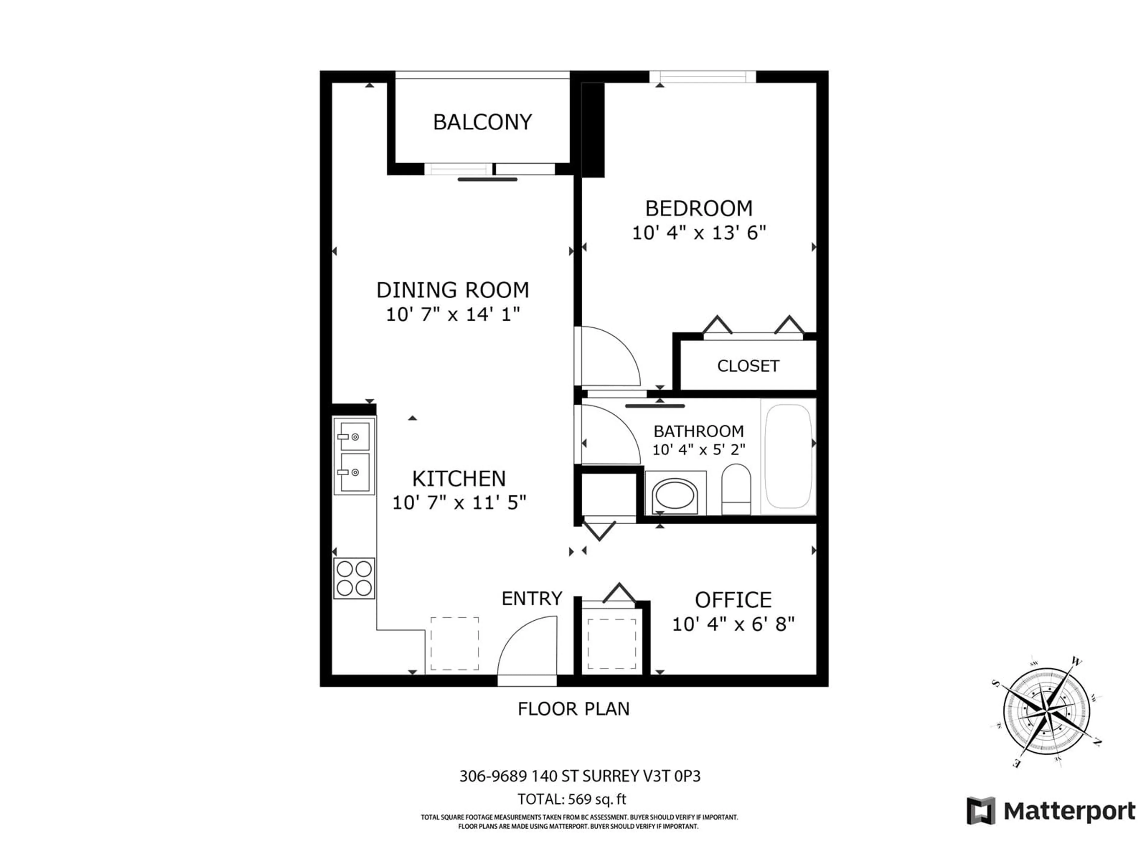 Floor plan for 306 9689 140 STREET, Surrey British Columbia V3T0P3