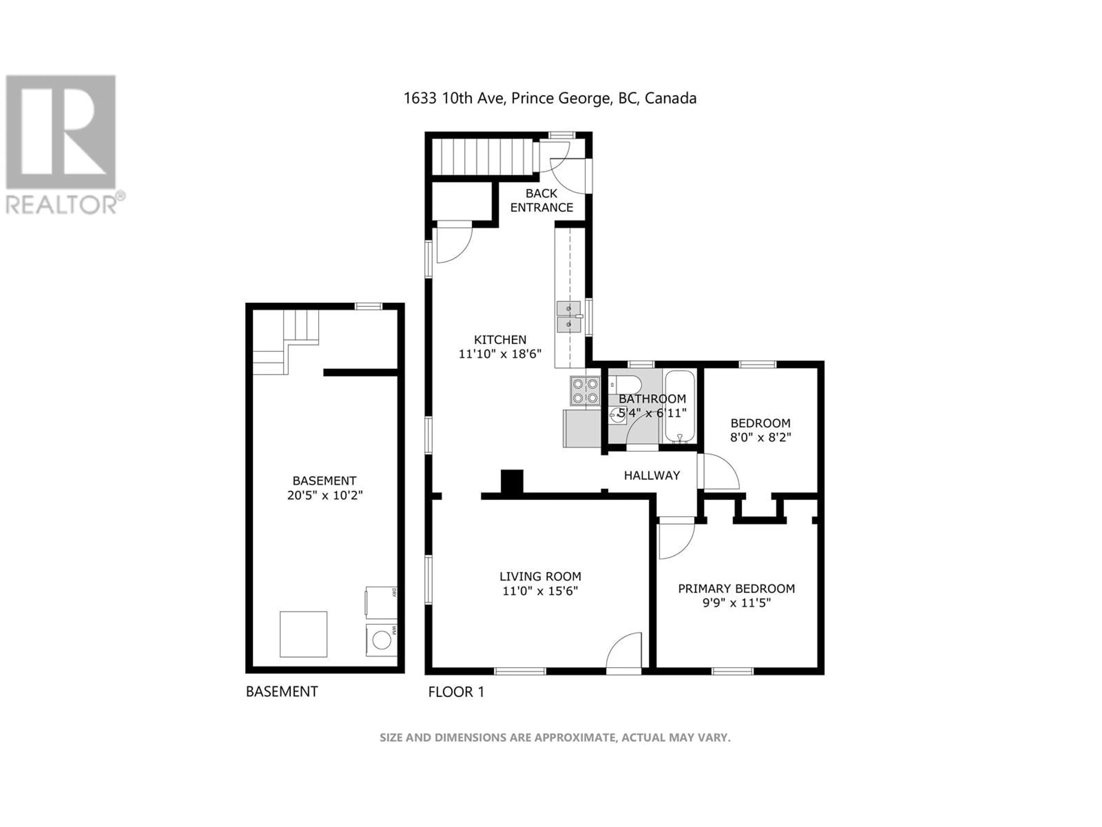 Floor plan for 1633 10TH AVENUE, Prince George British Columbia V2L3S5