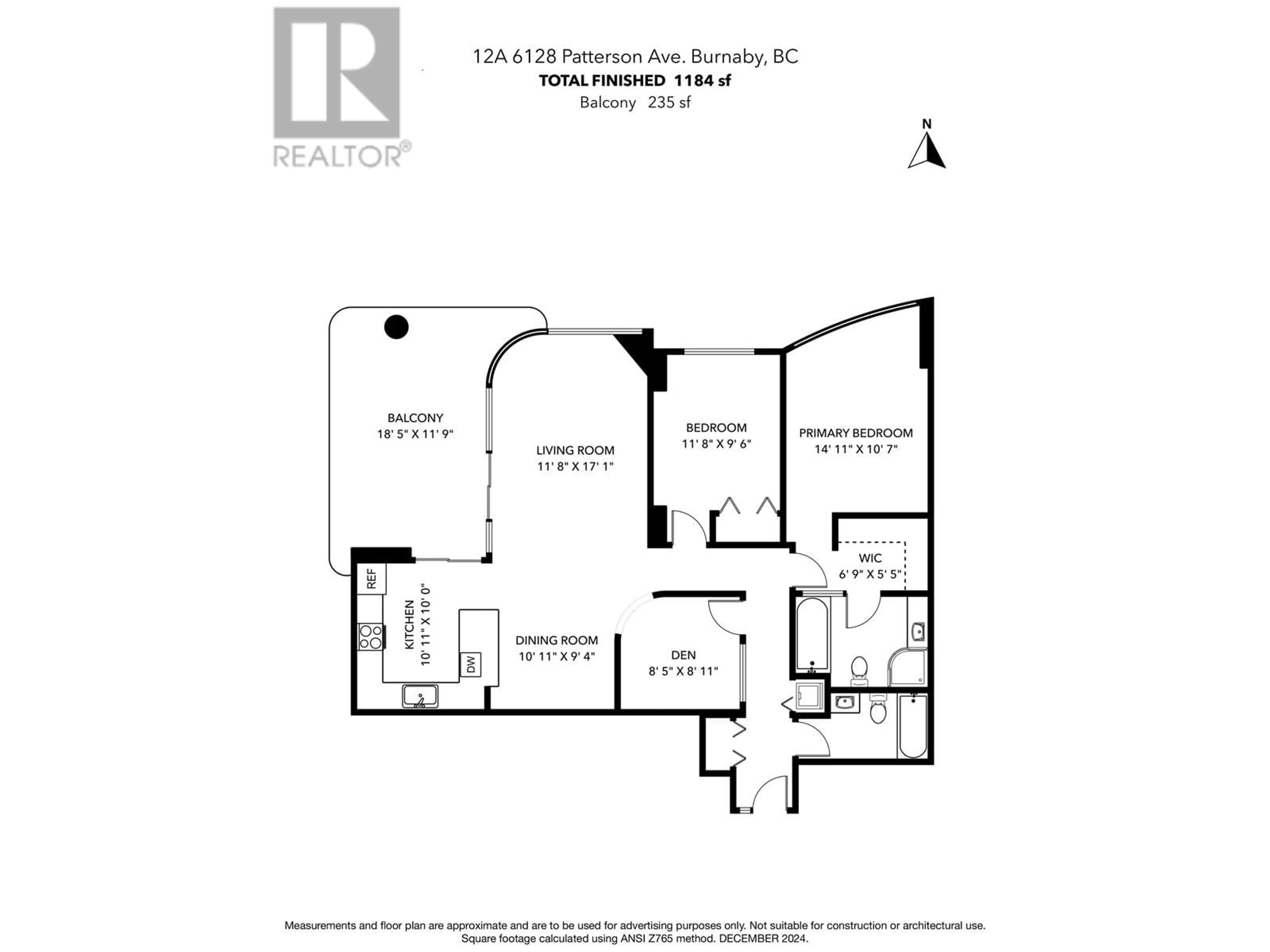 Floor plan for 12A 6128 PATTERSON AVENUE, Burnaby British Columbia V5H4P3