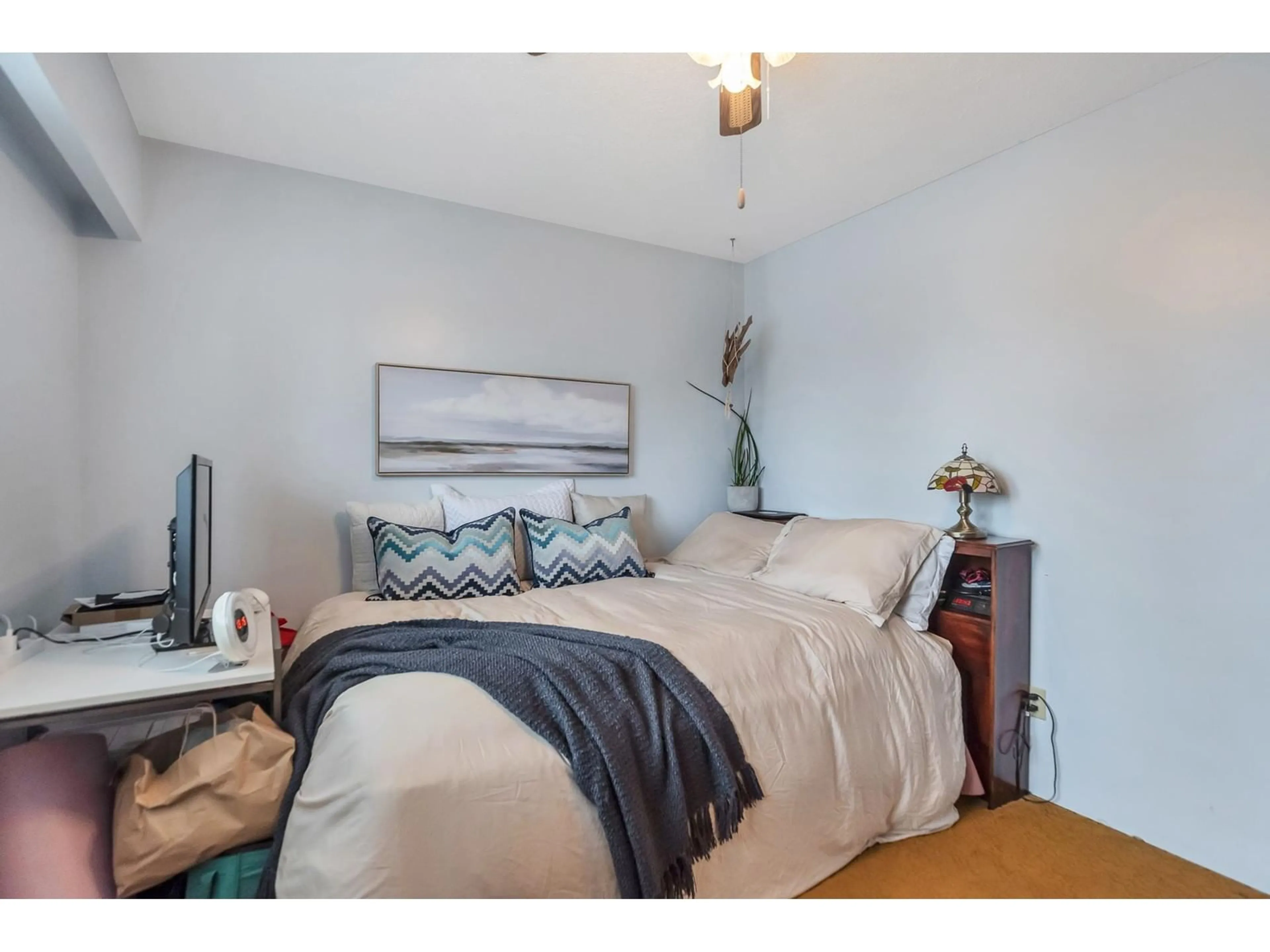 Bedroom with bed, wood/laminate floor for 8646 115A STREET, Delta British Columbia V4C5R9