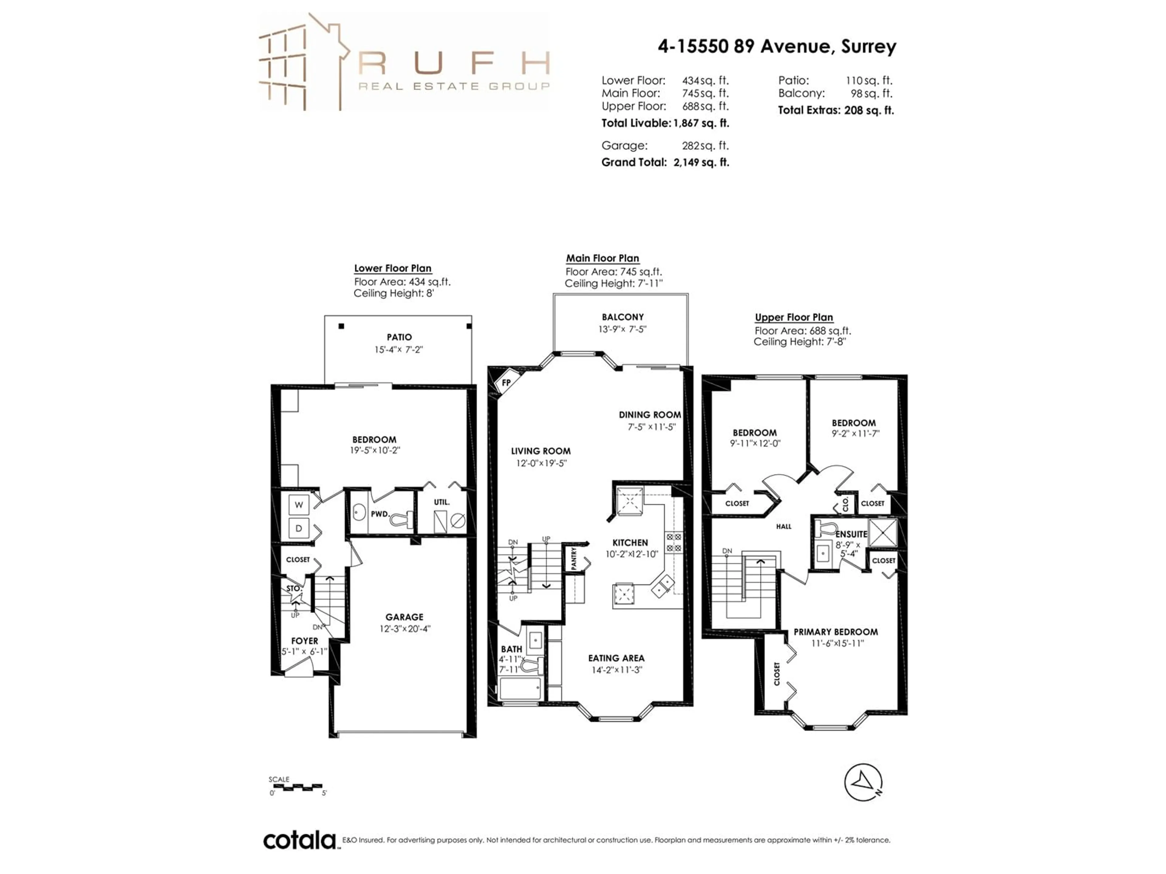 Floor plan for 4 15550 89 AVENUE, Surrey British Columbia V3R1N1