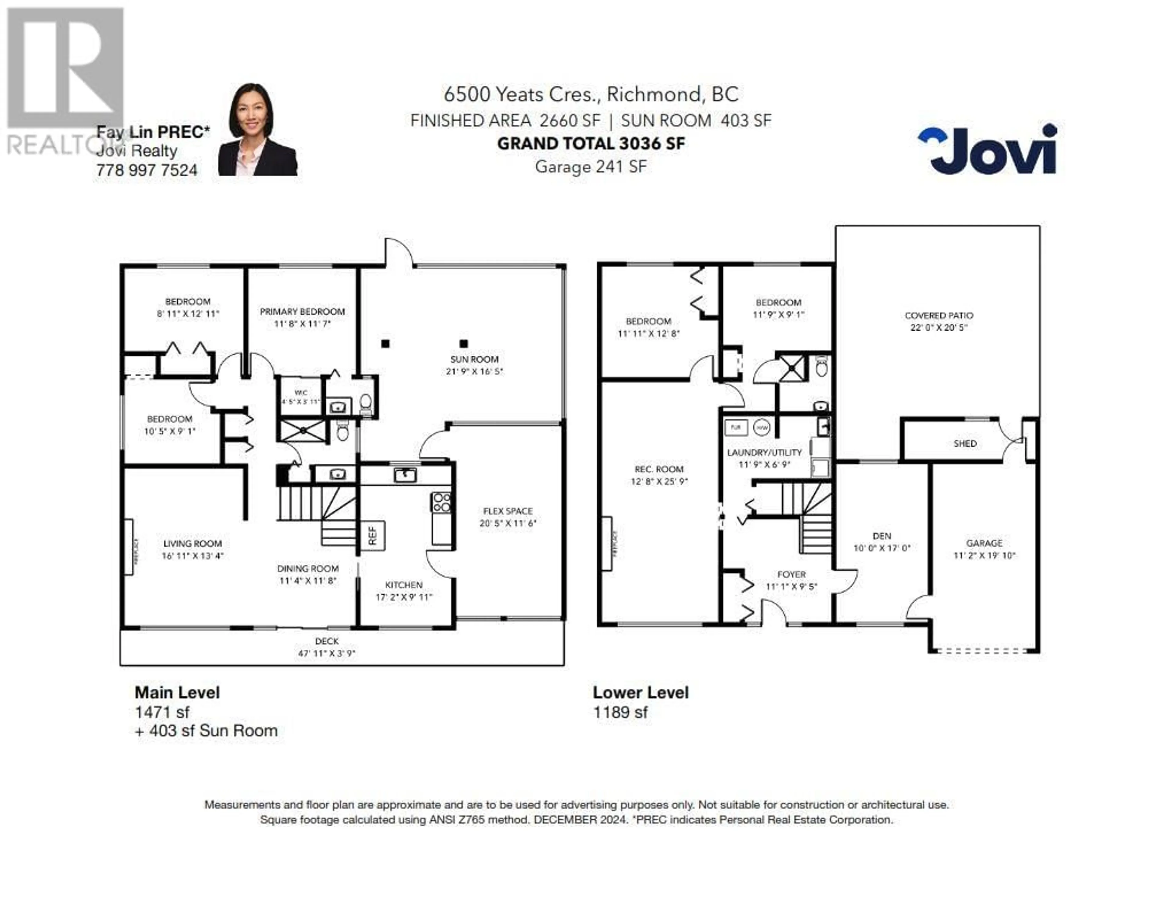 Floor plan for 6500 YEATS CRESCENT, Richmond British Columbia V7E4C9