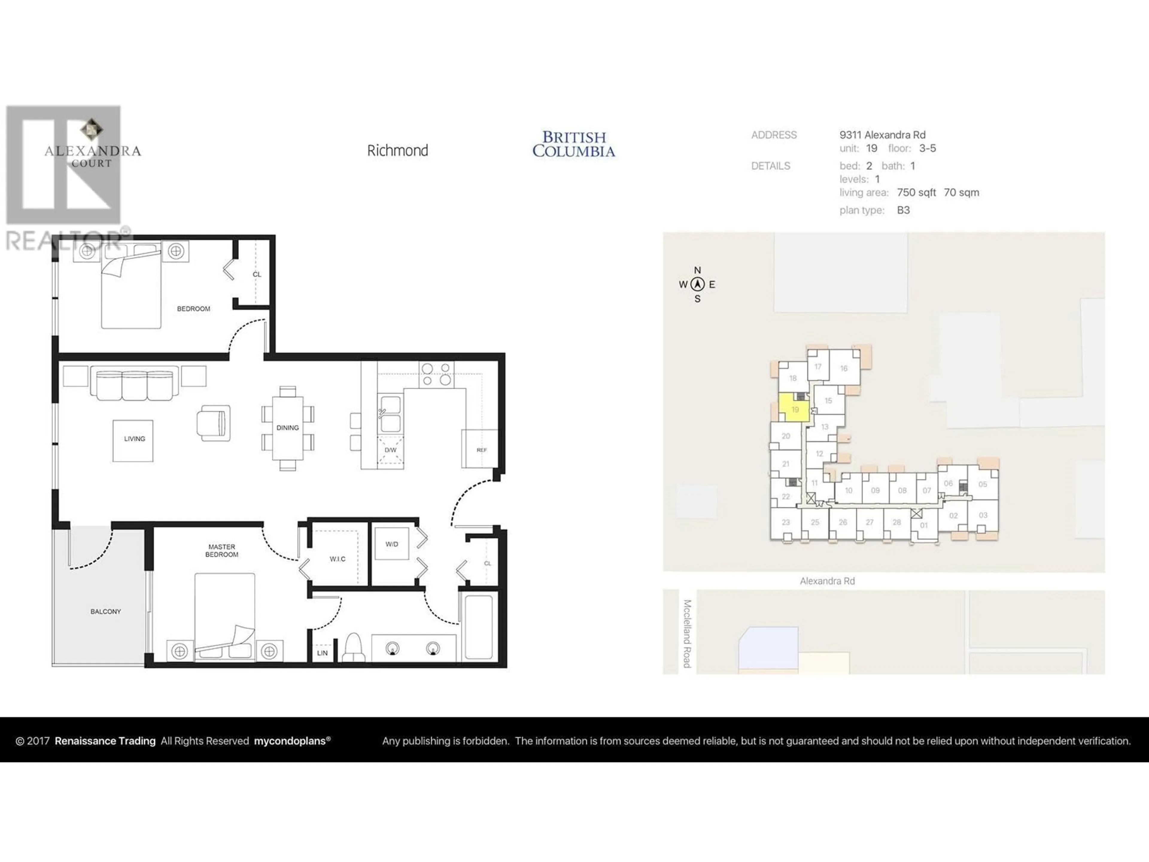 Floor plan for 319 9311 ALEXANDRA ROAD, Richmond British Columbia V6X0L8