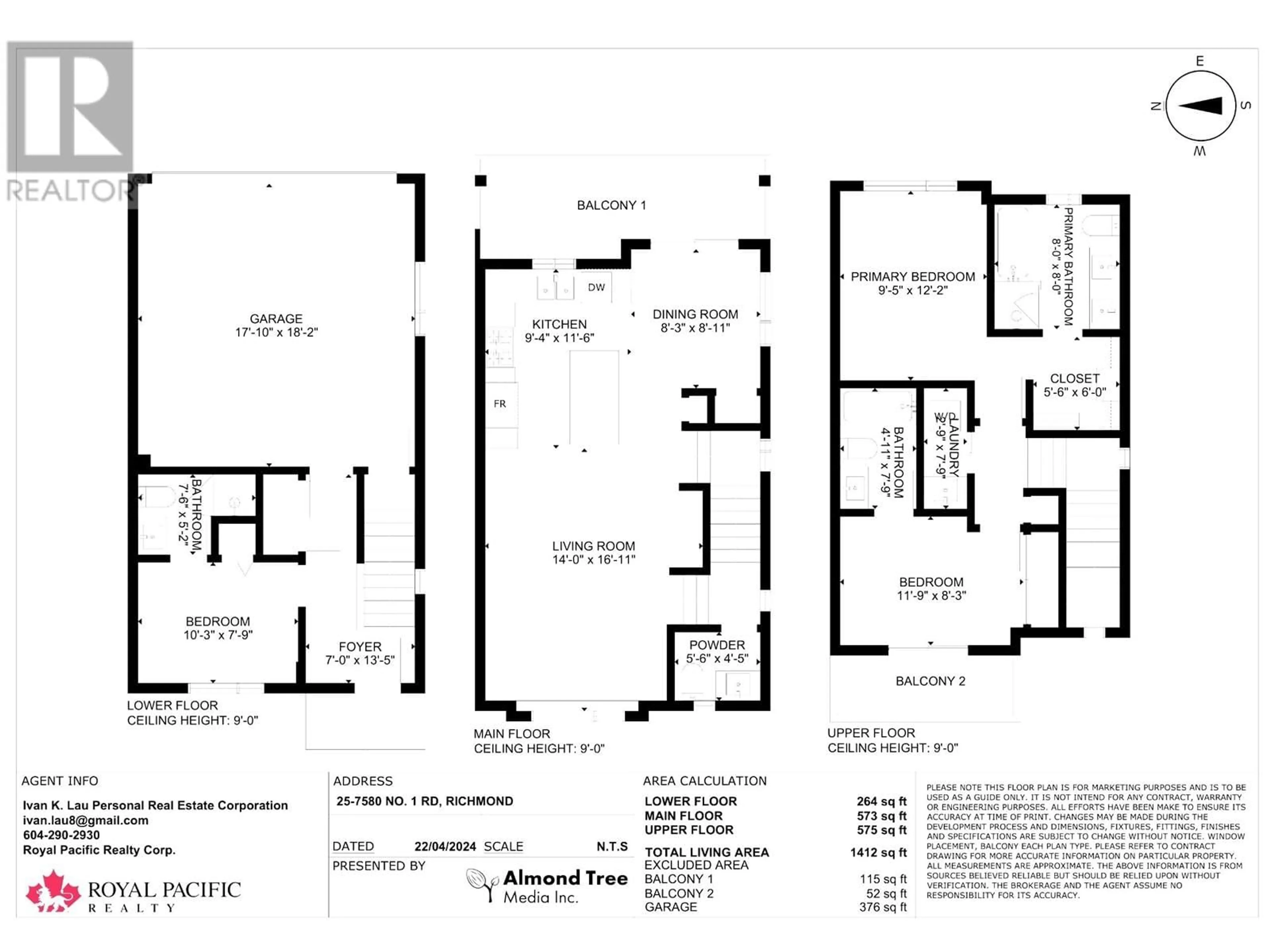 Floor plan for 25 7580 NO 1 ROAD, Richmond British Columbia V7C0G6