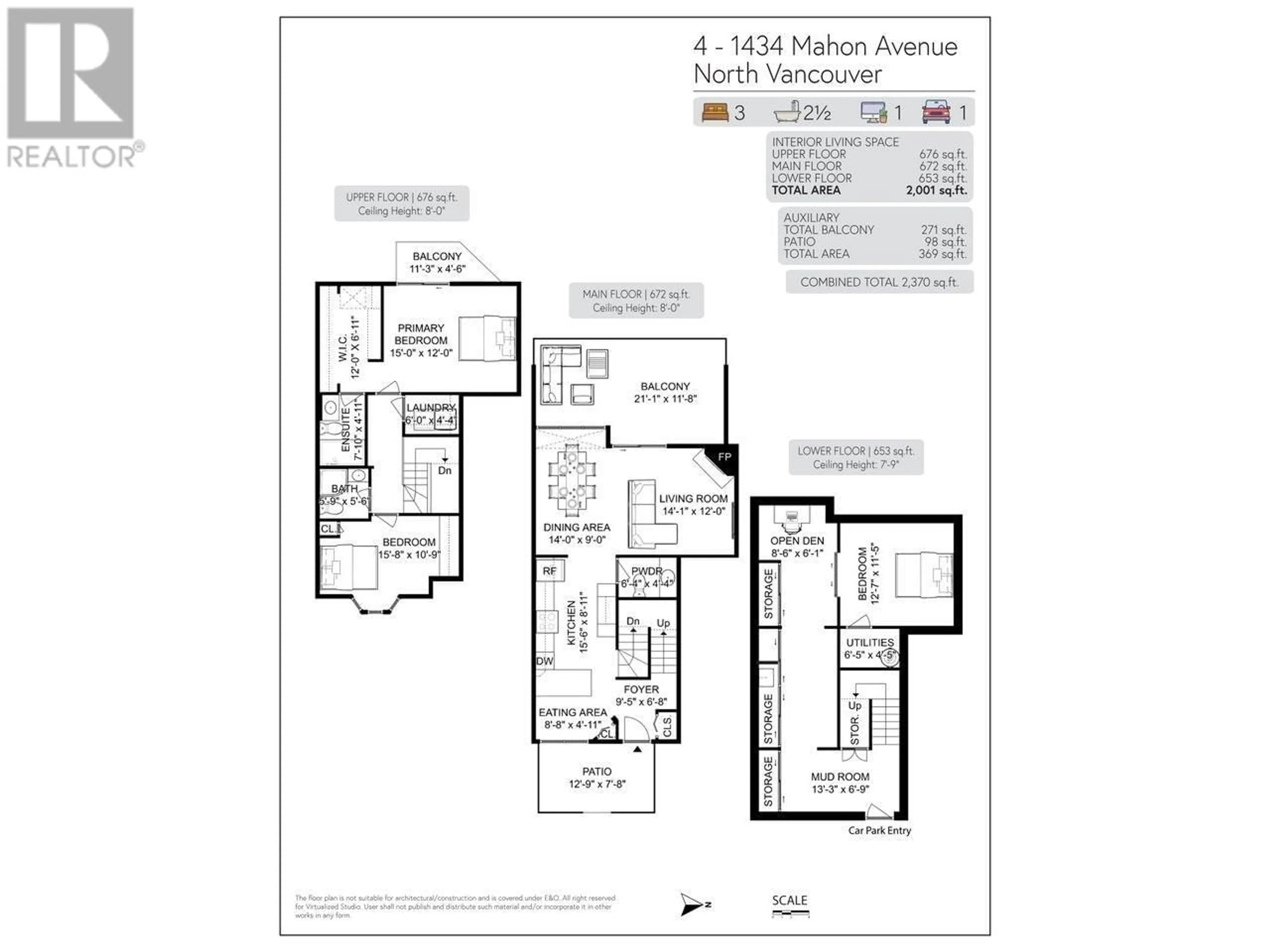 Floor plan for 4 1434 MAHON AVENUE, North Vancouver British Columbia V7M2S4