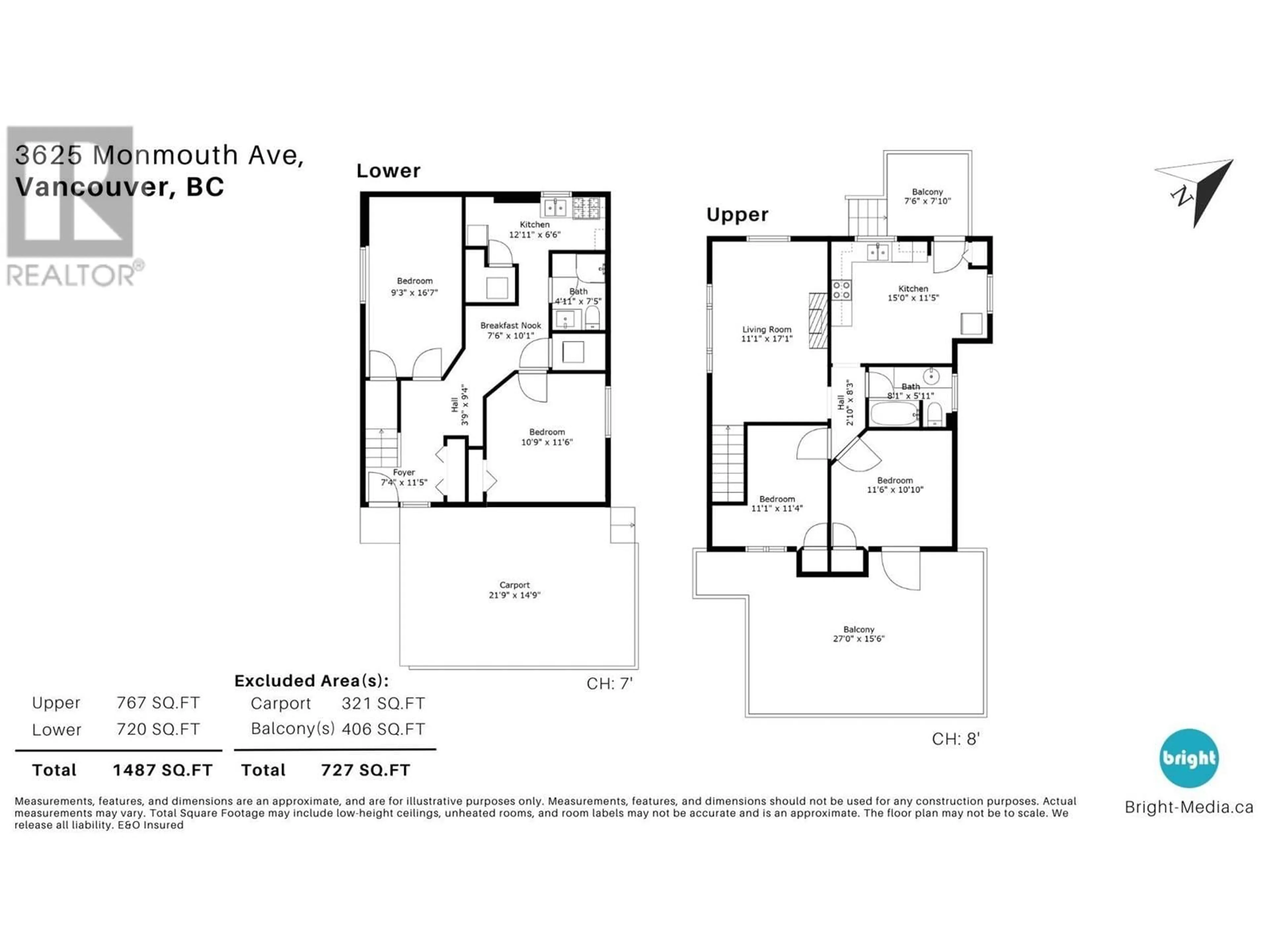 Floor plan for 3625 MONMOUTH AVENUE, Vancouver British Columbia V5R5S4