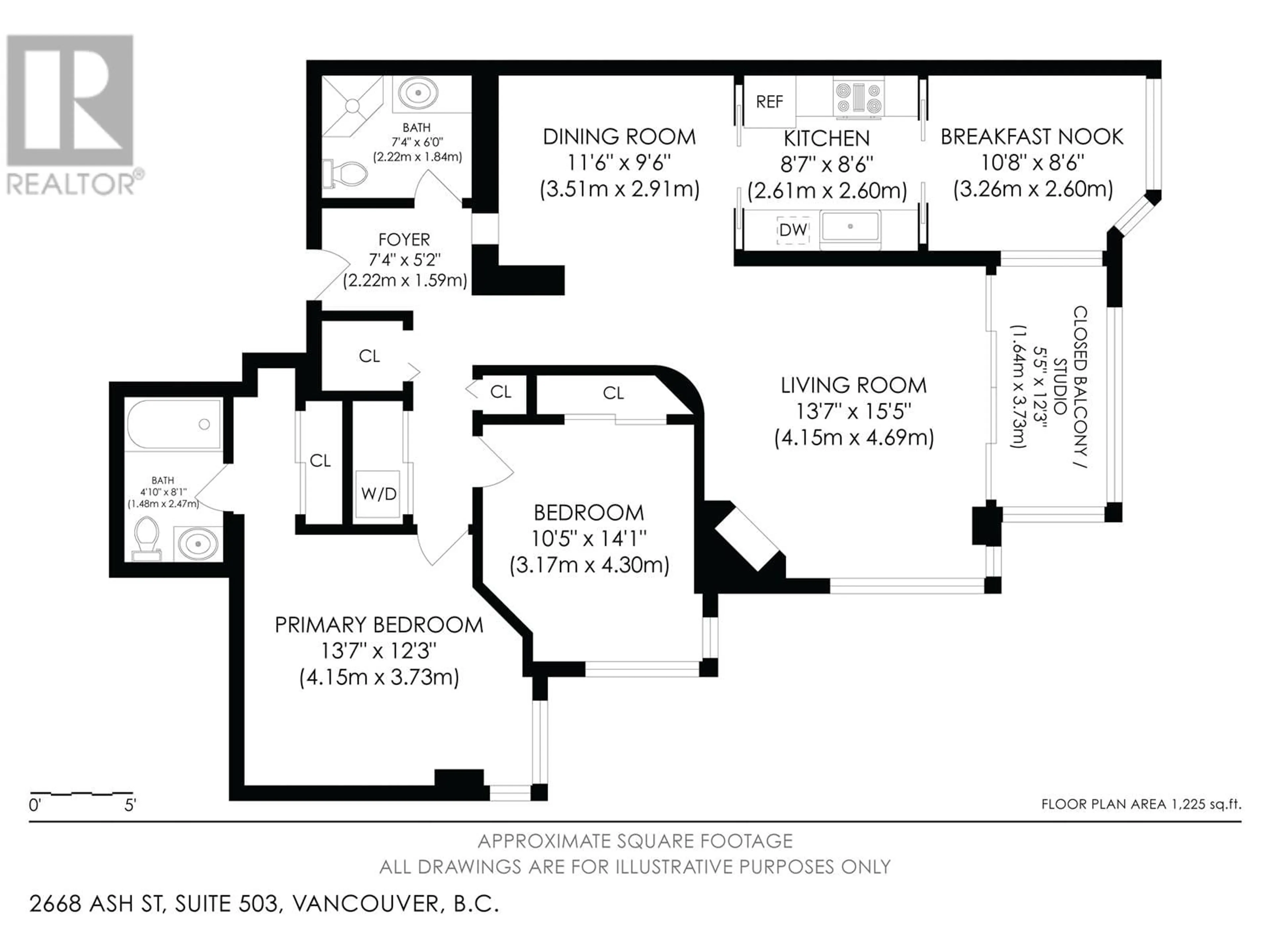 Floor plan for 503 2668 ASH STREET, Vancouver British Columbia V5Z4K4