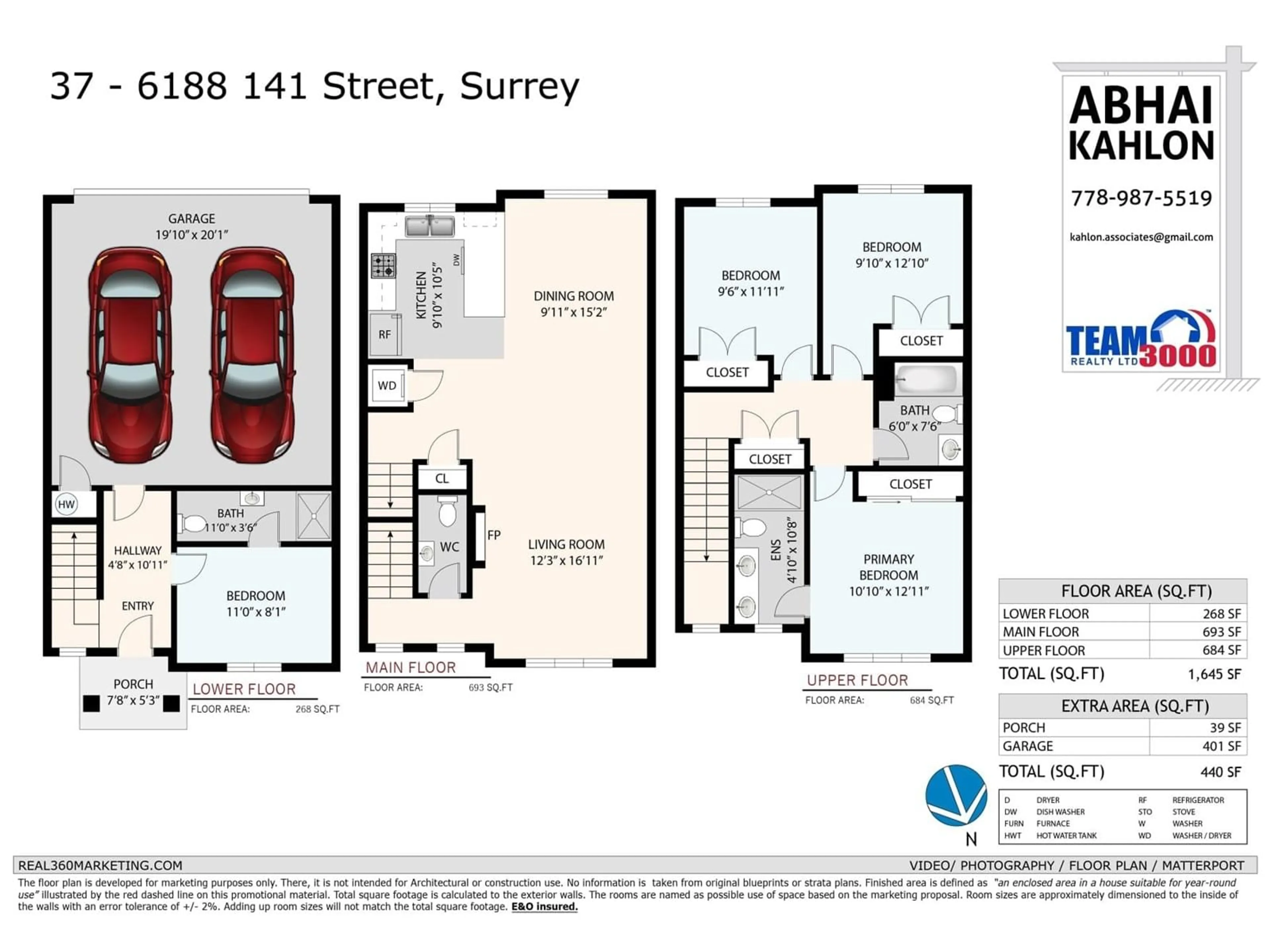 Floor plan for 37 6188 141 STREET, Surrey British Columbia V3X0J7