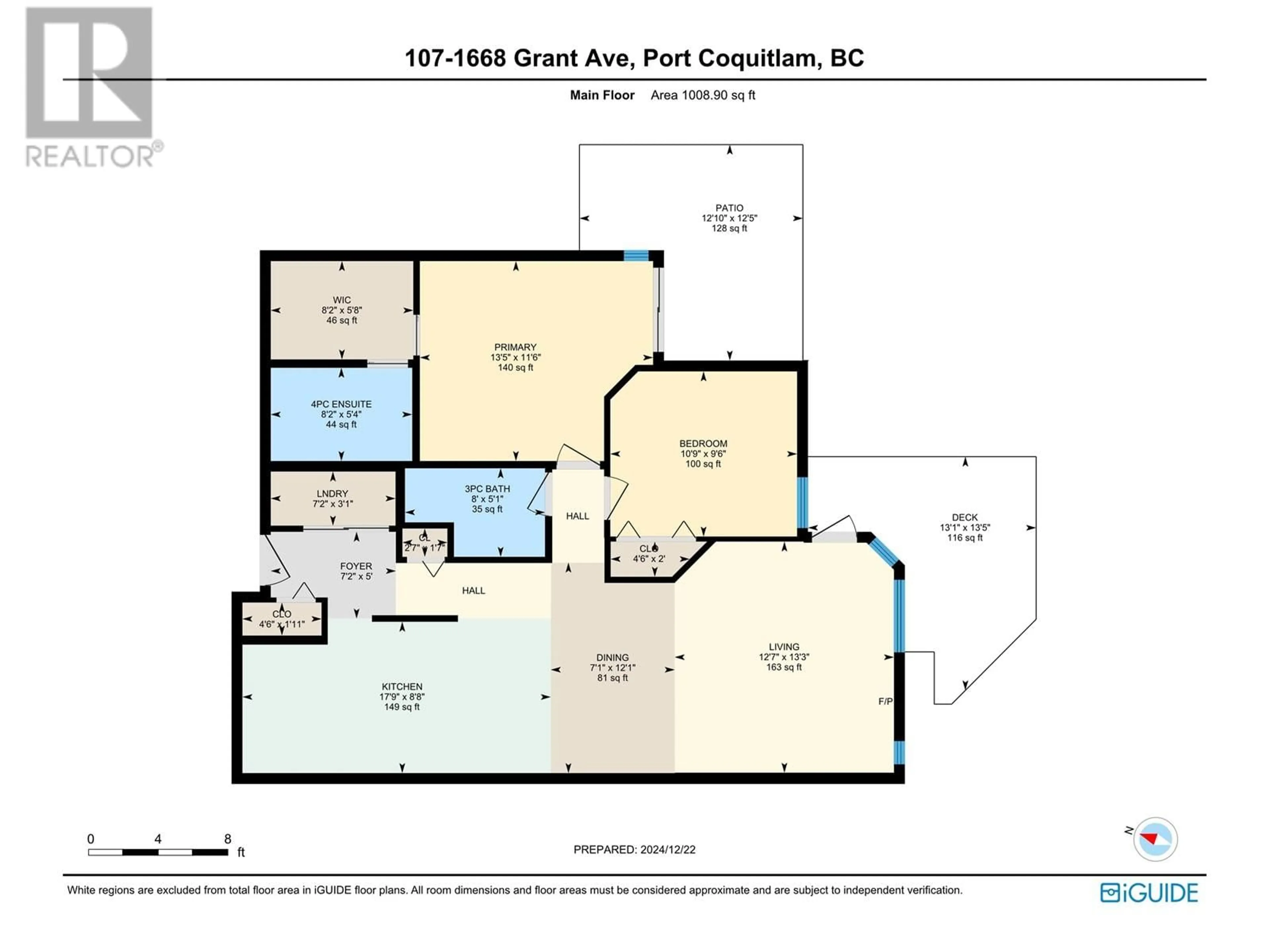 Floor plan for 107 1668 GRANT AVENUE, Port Coquitlam British Columbia V3B1P3