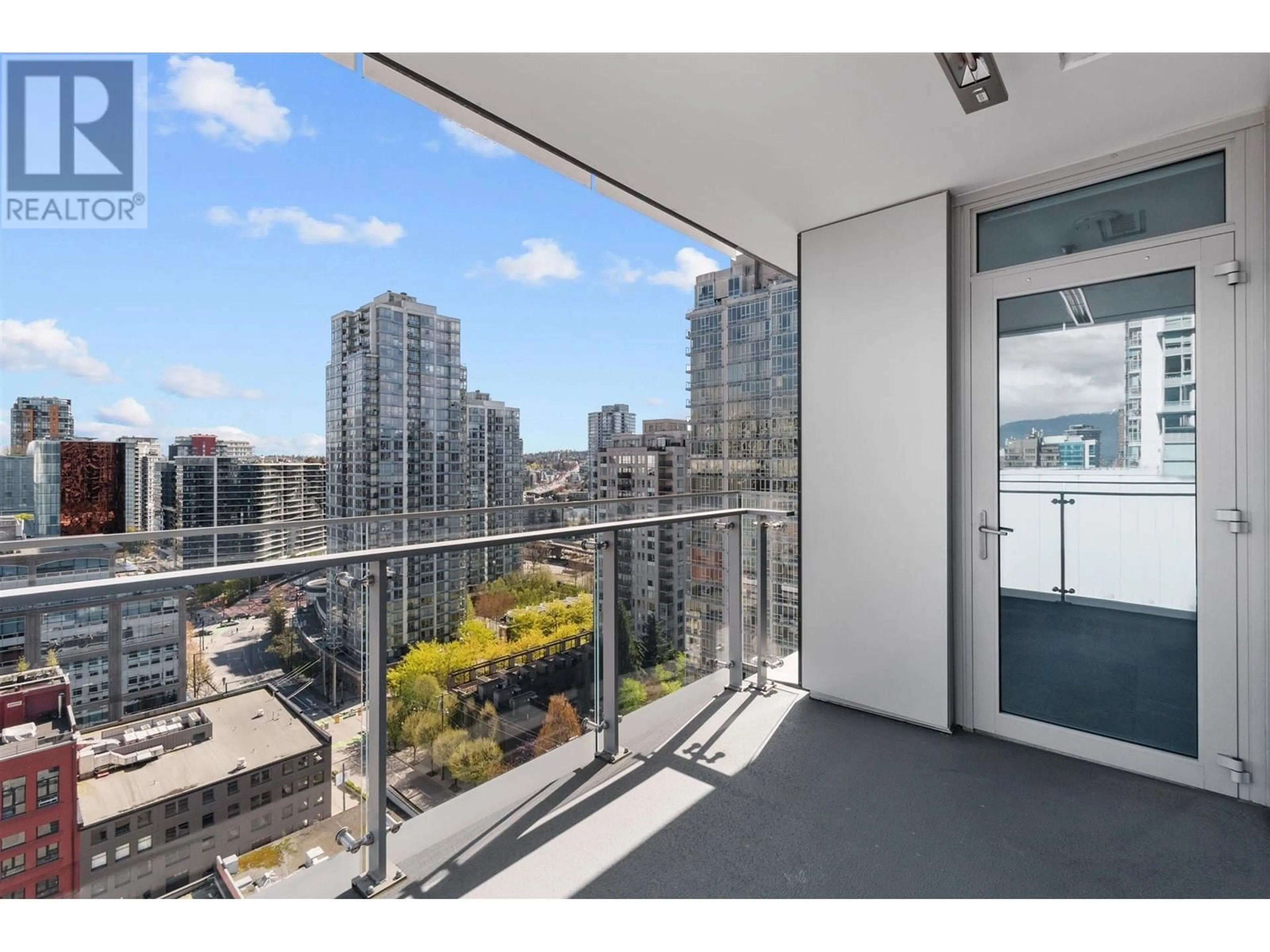 Balcony in the apartment, city buildings view from balcony for 1502 885 CAMBIE STREET, Vancouver British Columbia V6B0R6