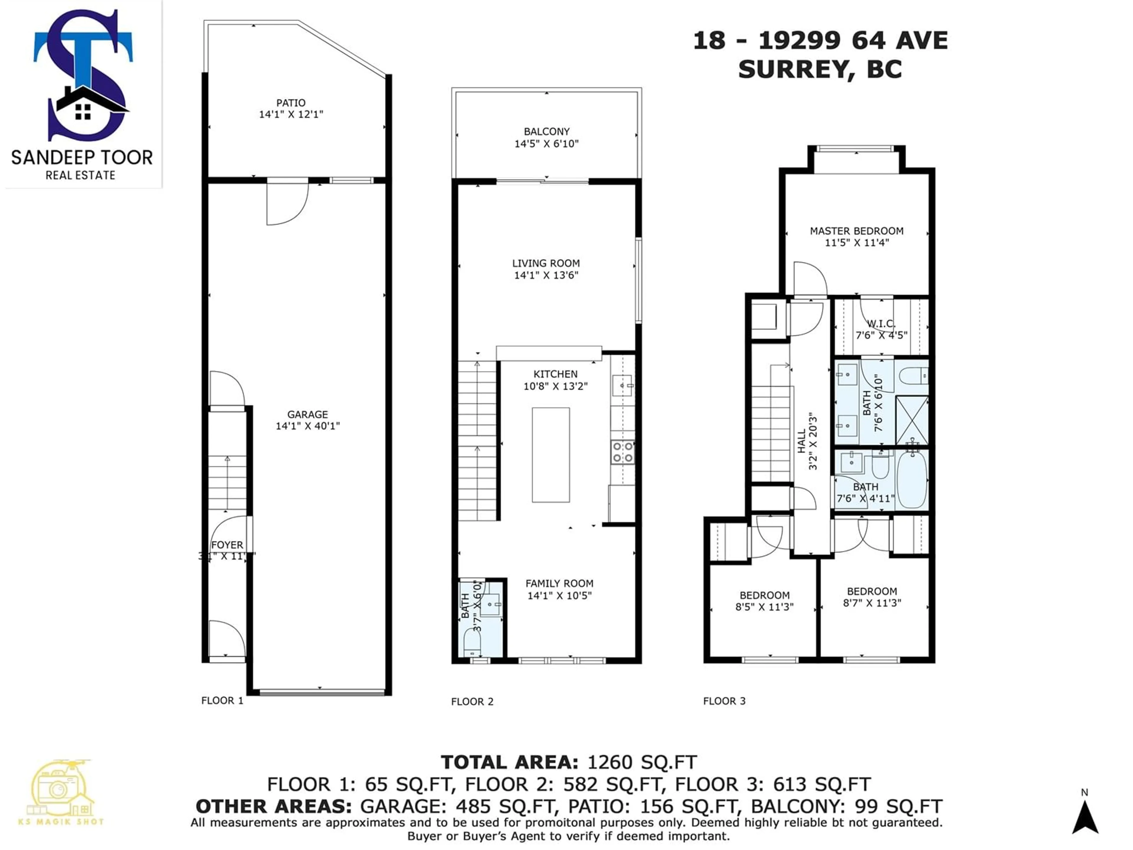 Floor plan for 18 19299 64 AVENUE, Surrey British Columbia V4N6T1