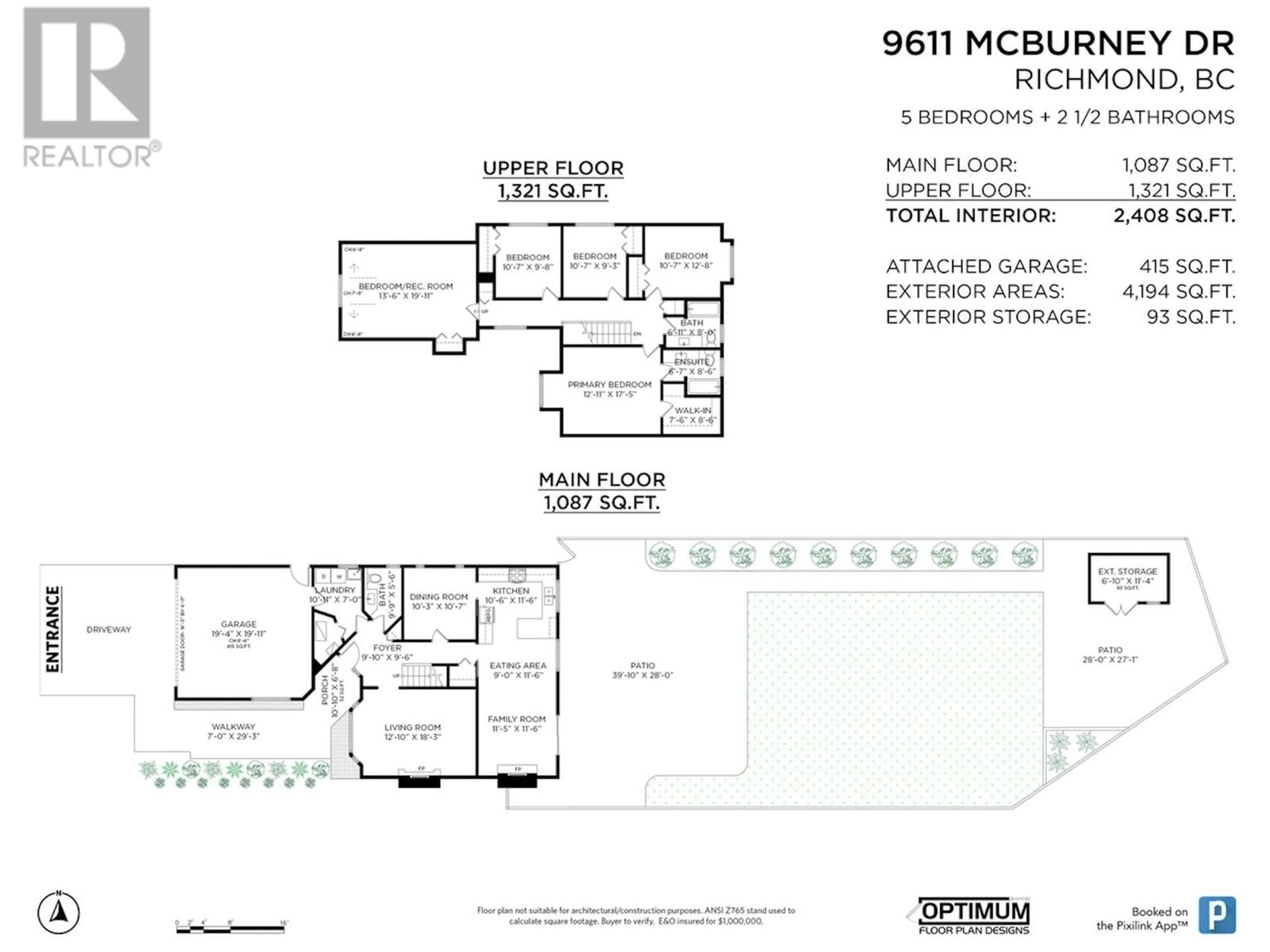 Floor plan for 9611 MCBURNEY DRIVE, Richmond British Columbia V6Y3C5