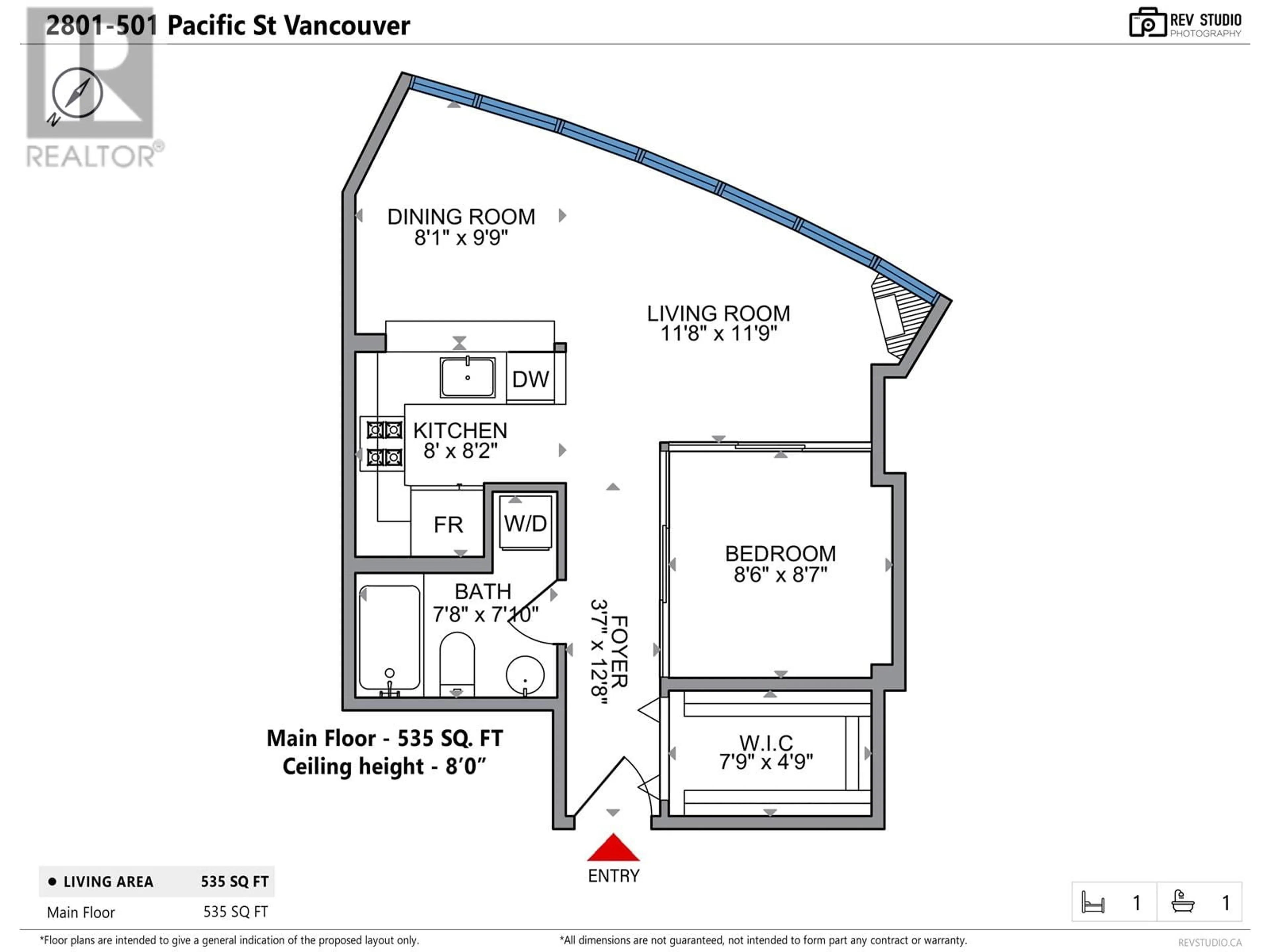 Floor plan for 2801 501 PACIFIC STREET, Vancouver British Columbia V6Z2X6