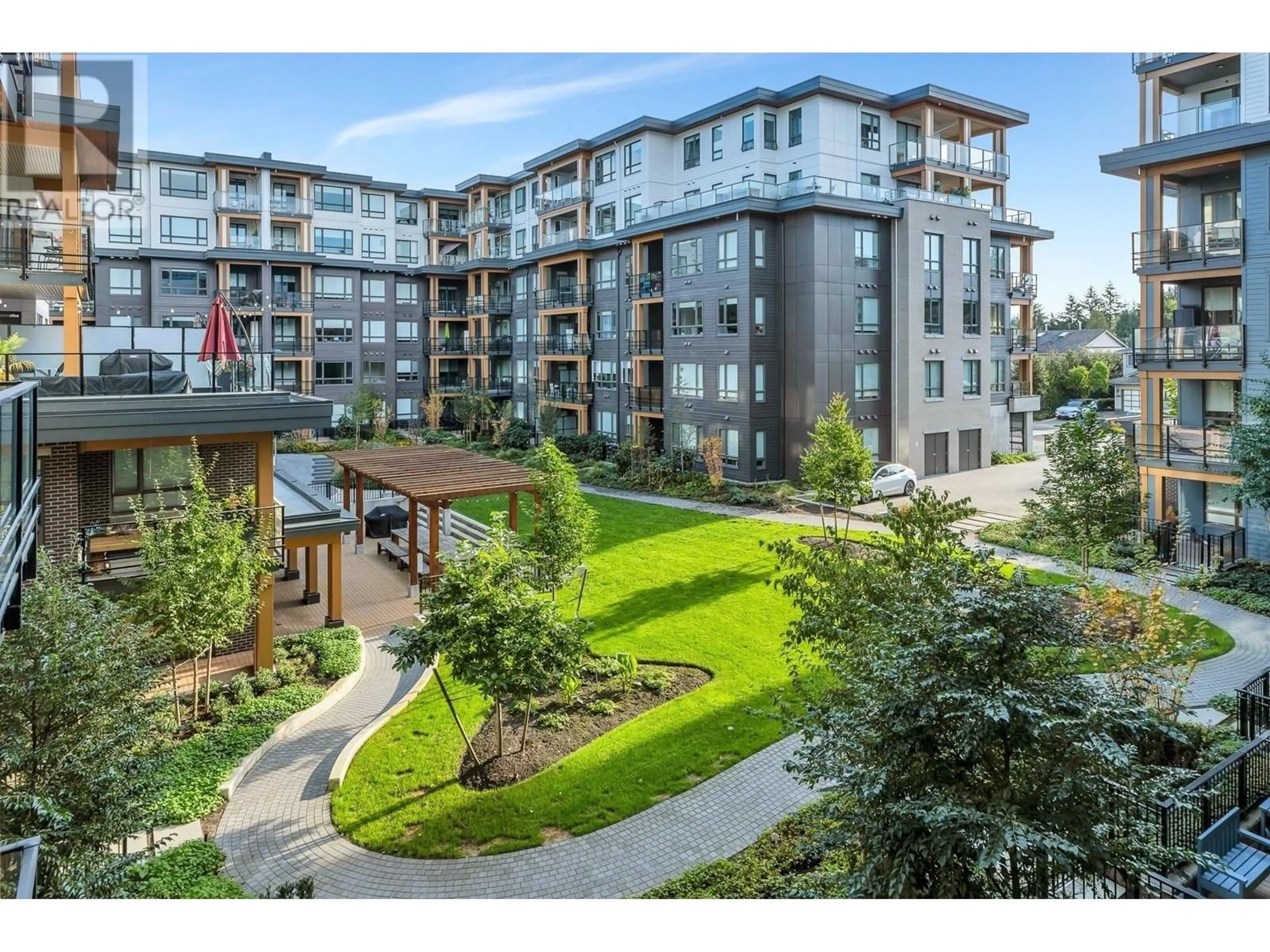 A pic from outside/outdoor area/front of a property/back of a property/a pic from drone, city buildings view from balcony for 411 735 ANSKAR COURT, Coquitlam British Columbia V3J0L7