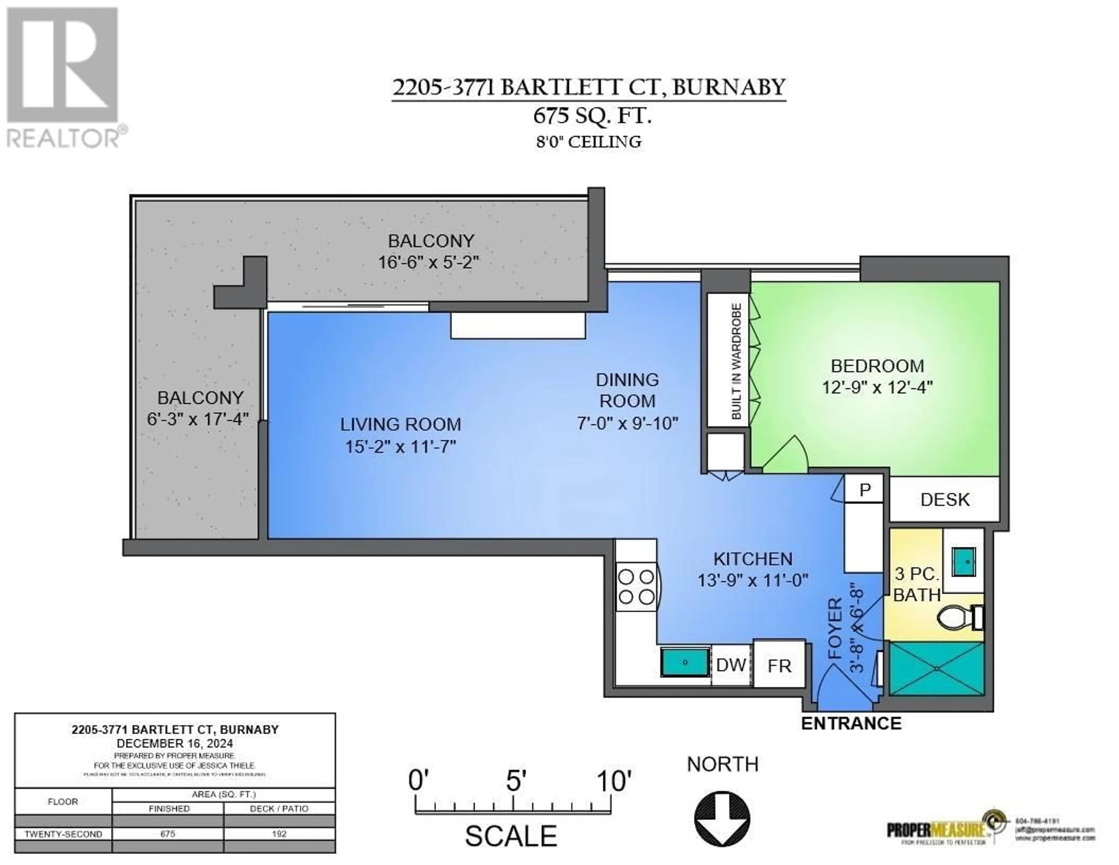 Floor plan for 2205 3771 BARTLETT COURT, Burnaby British Columbia V3J7G8