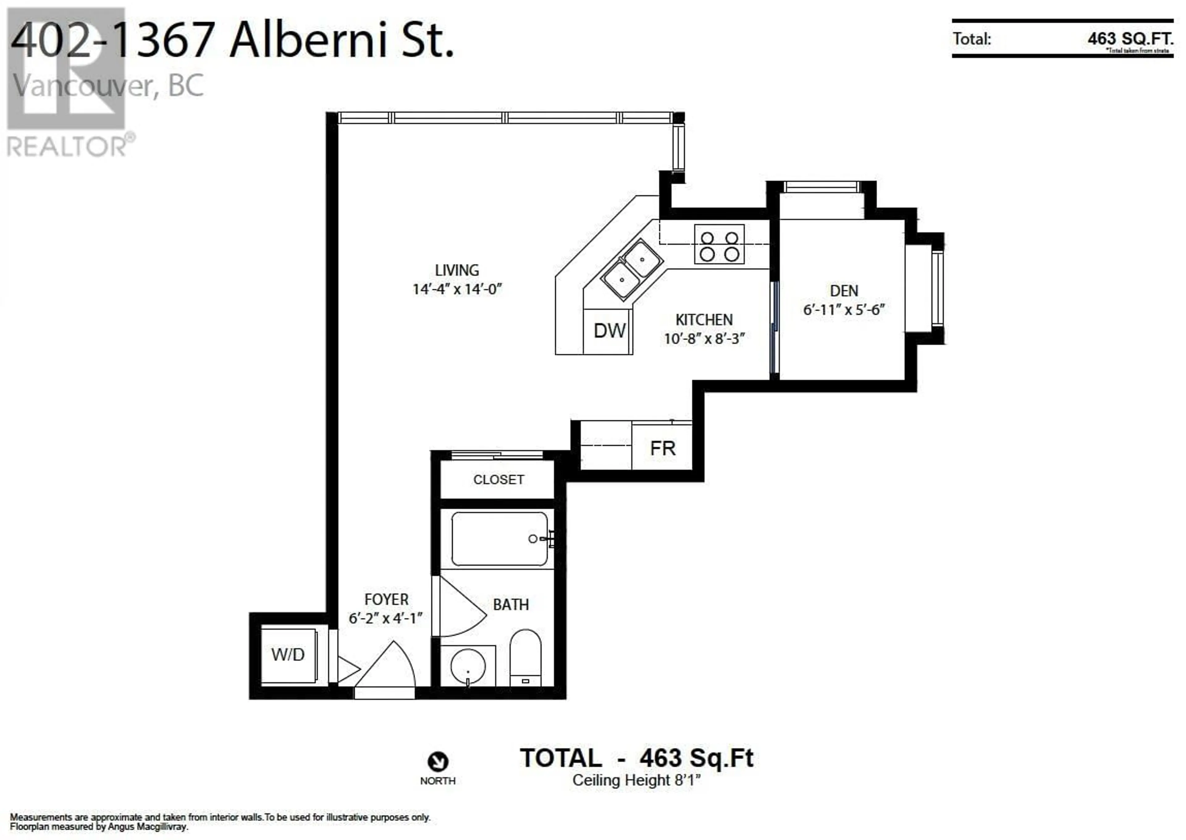 Floor plan for 402 1367 ALBERNI STREET, Vancouver British Columbia V6E4R9