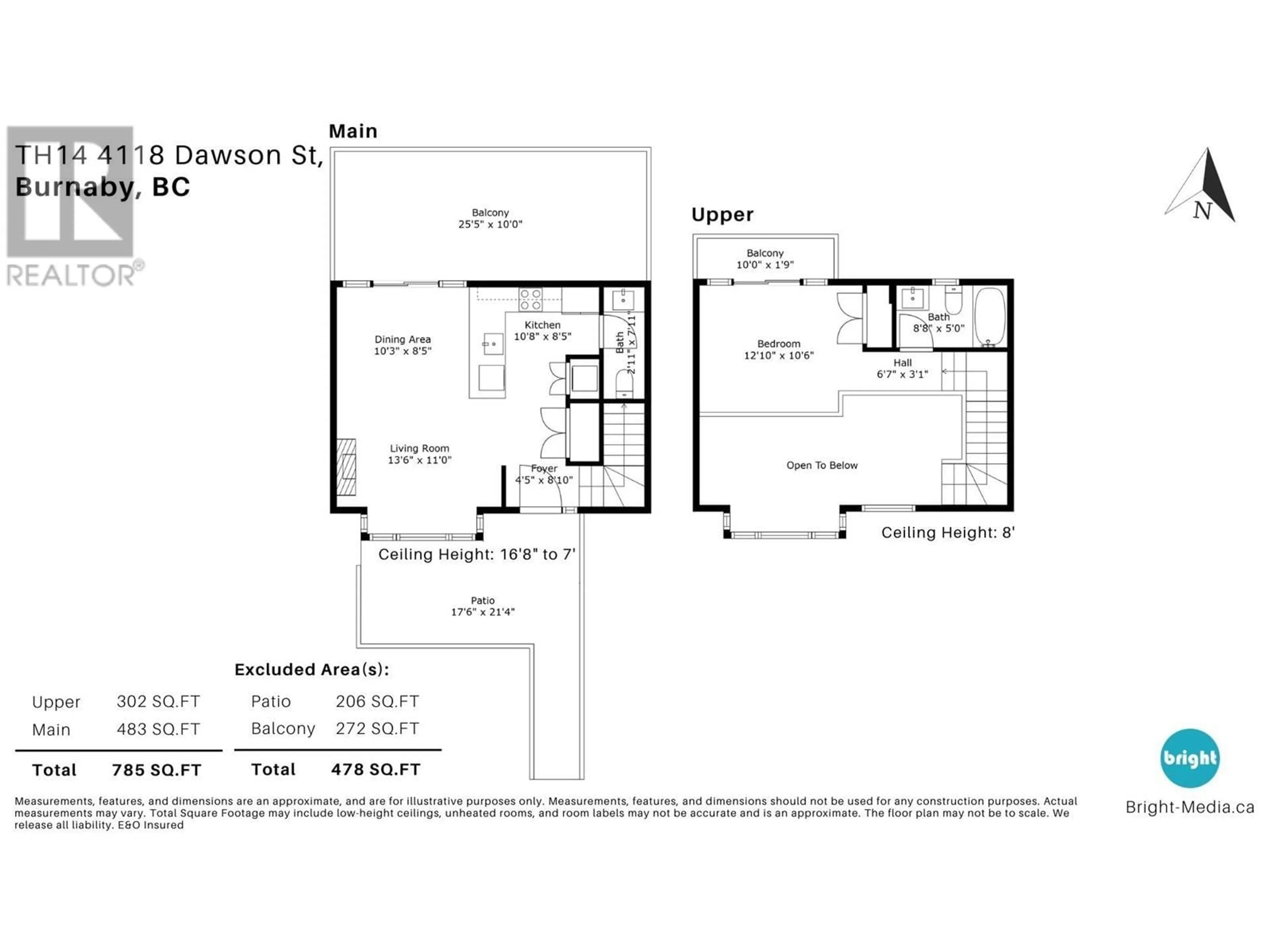 Floor plan for 14 4118 DAWSON STREET, Burnaby British Columbia V5C0A3