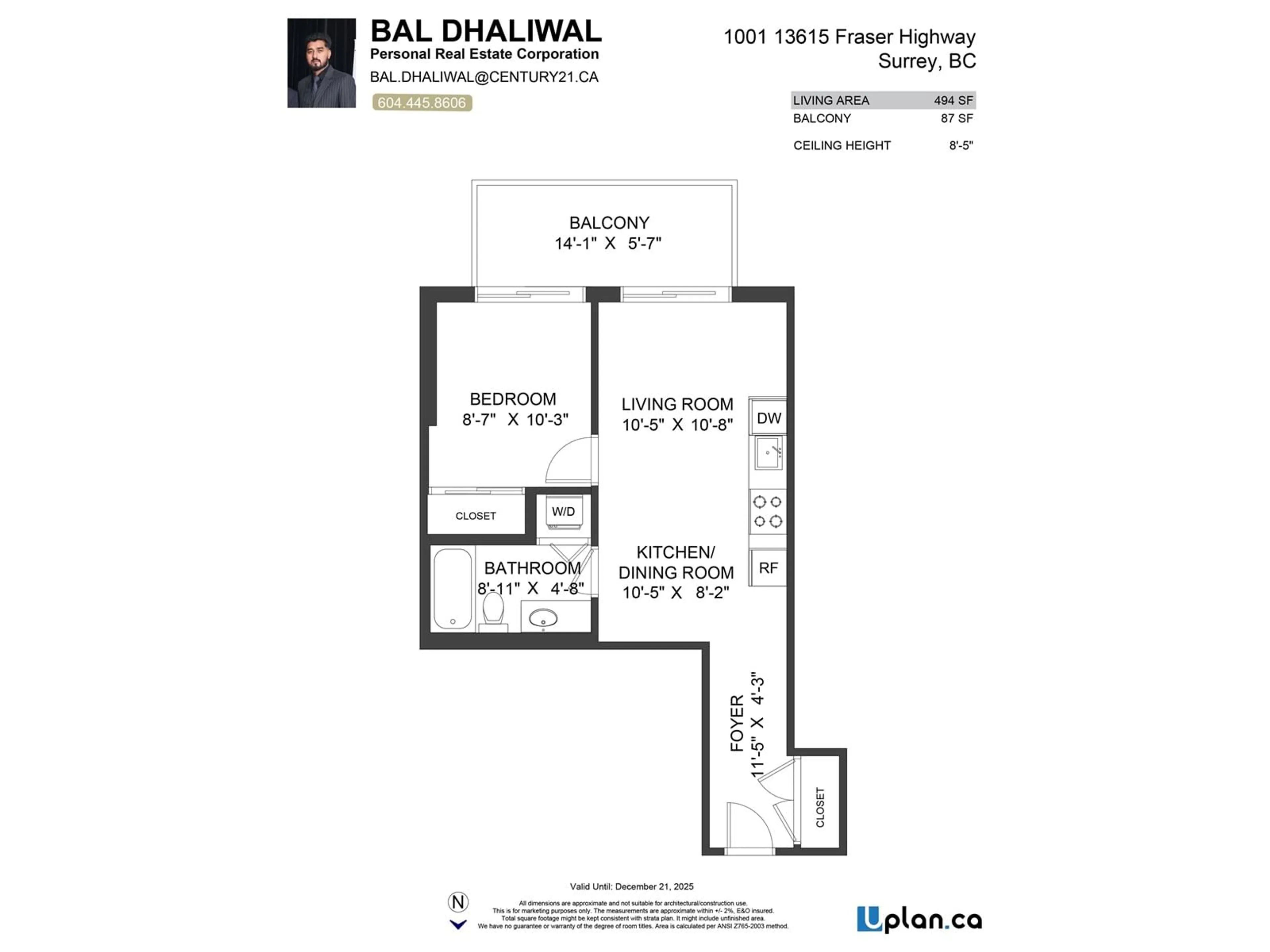 Floor plan for 1001 13615 FRASER HIGHWAY, Surrey British Columbia V3T0P7