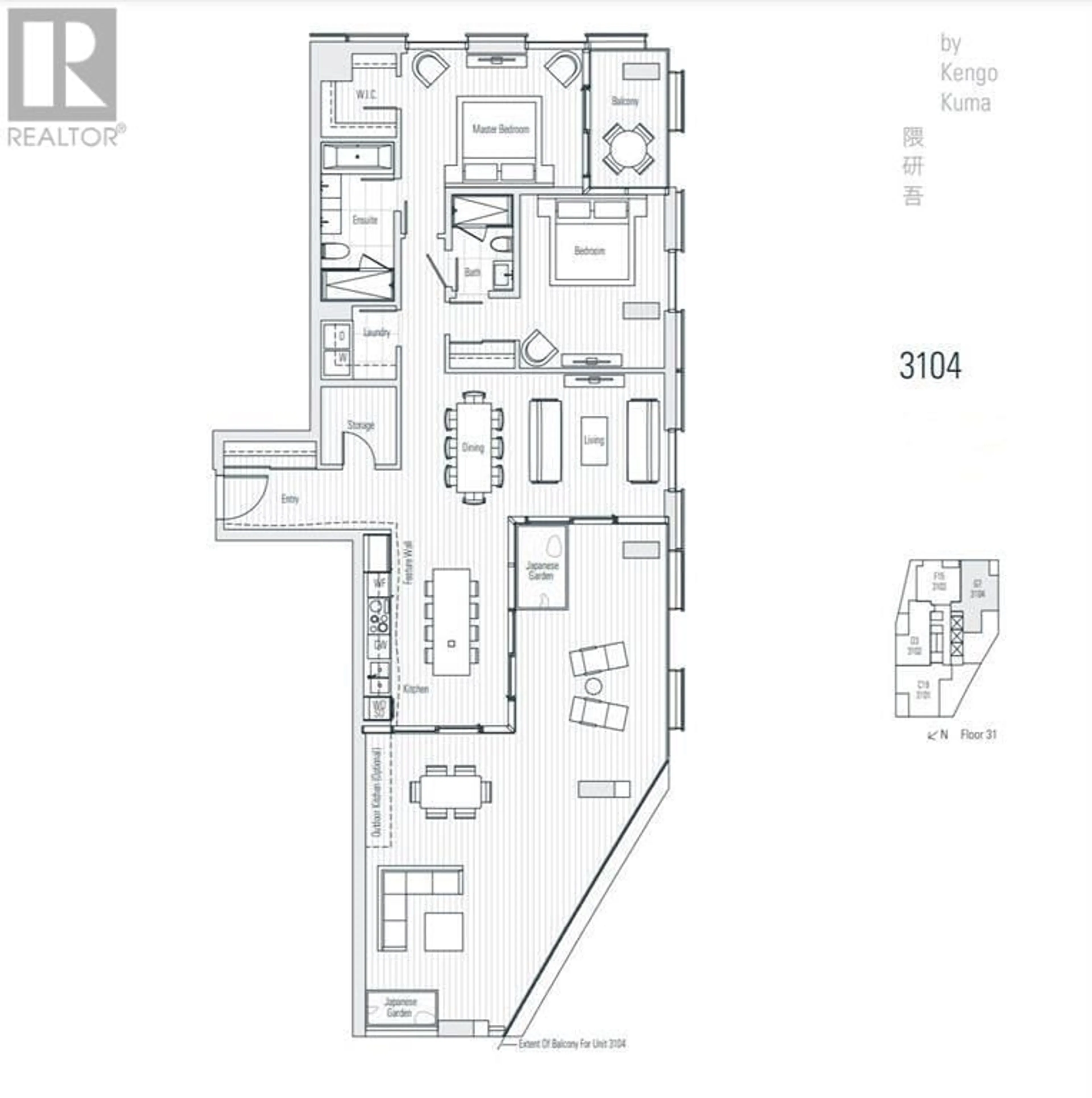 Floor plan for 3104 1568 ALBERNI STREET, Vancouver British Columbia V6G0E3